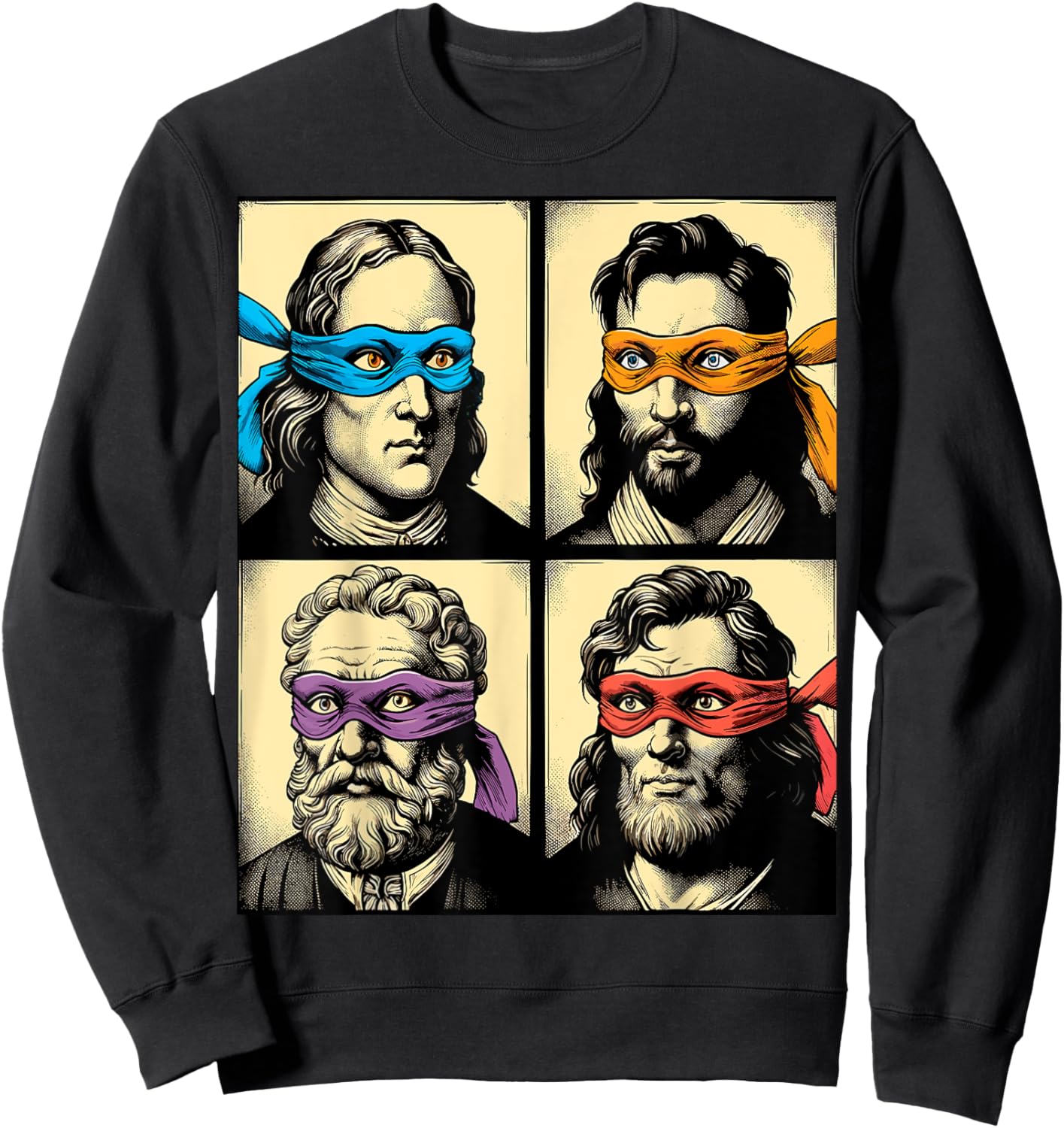 Humor Xmas - Lustige Italienische Künstler , Erwachsene, Kunstliebhaber, Kurzarm, S, Colorful, Polyester 100% Sweatshirt - Sweatshirt | Black