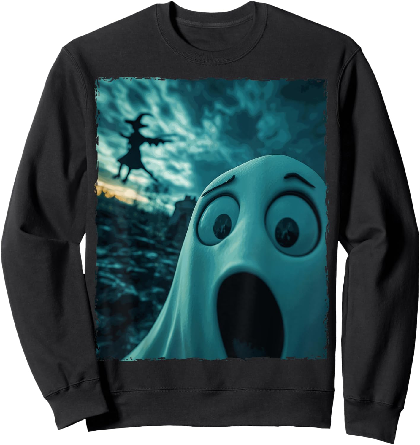 Funny Boo Ghost Witch Halloween Costume Sweatshirt - Sweatshirt | Black