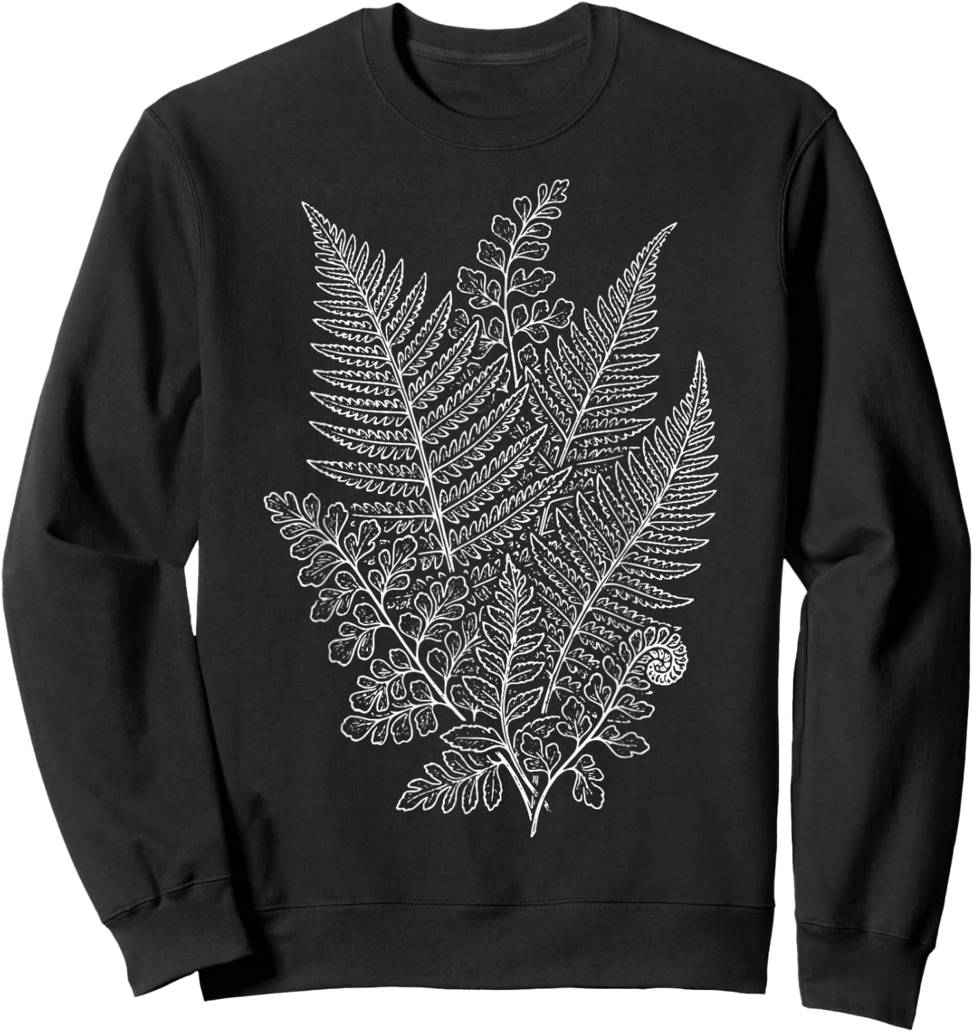 Fern Plant Illustration Sweatshirt - Sweatshirt | Black