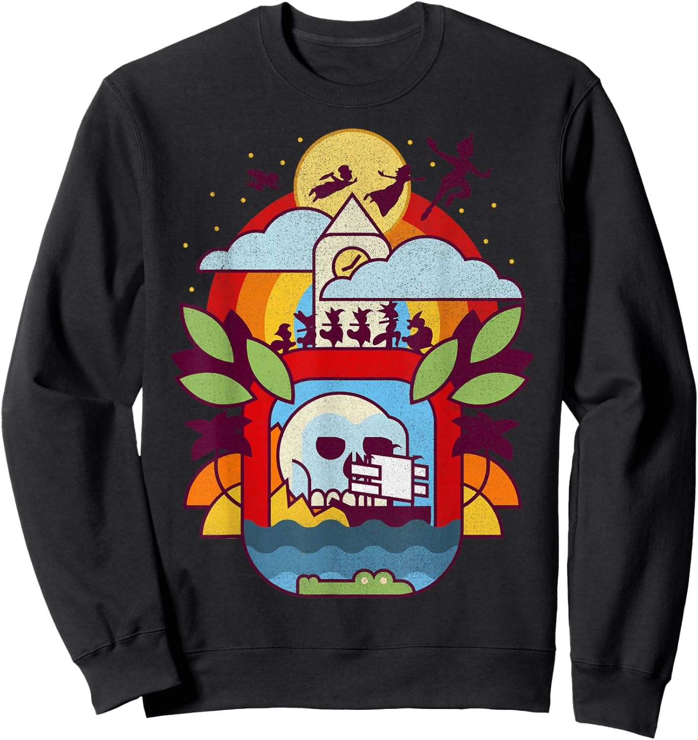 Disney Peter Pan Geometric Neverland Portrait Sweatshirt - Sweatshirt | Black