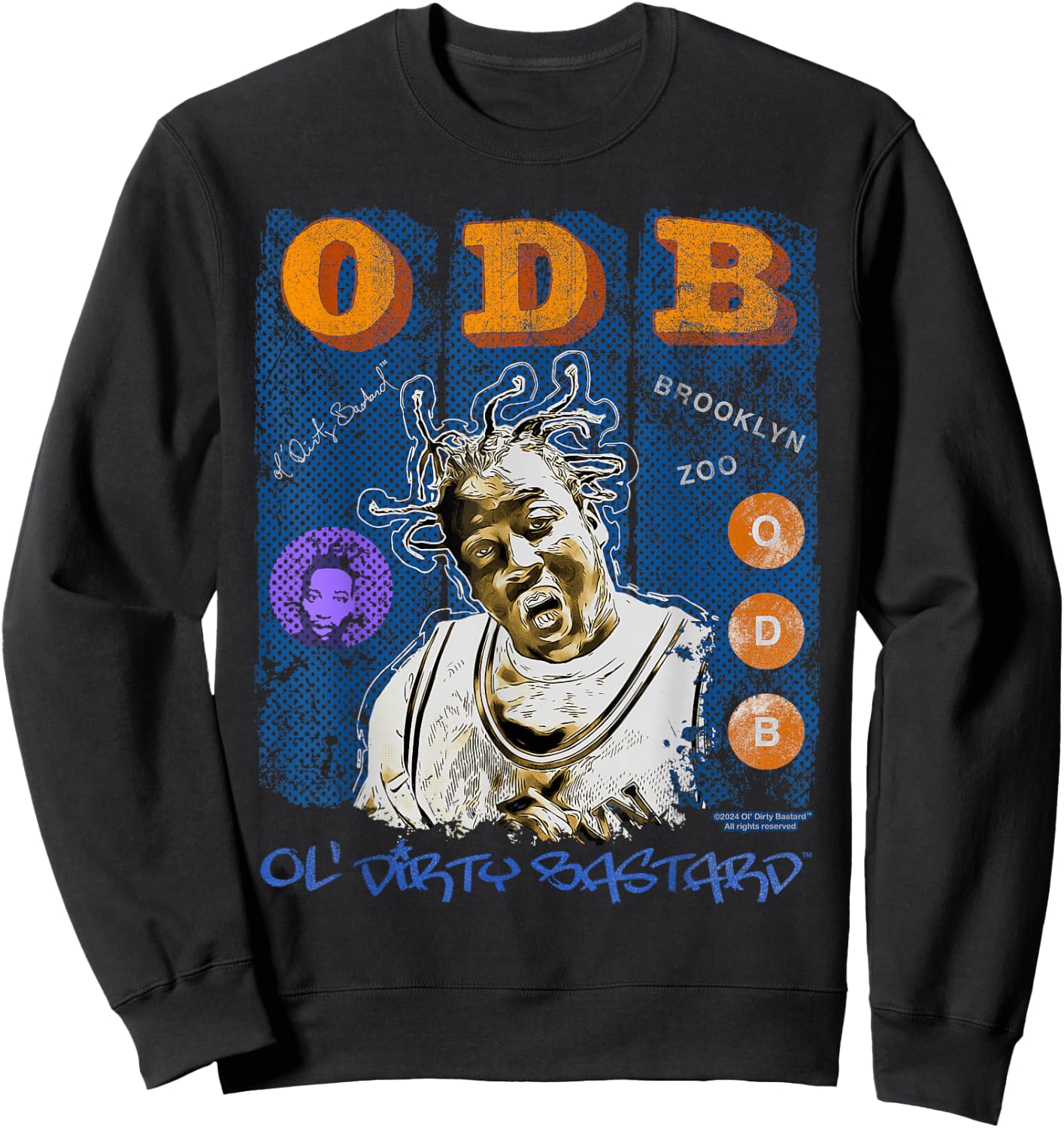 ODB Ol Dirty Ba--ard Mural Retro Brooklyn Zoo Hip Hop 90s Sweatshirt - Sweatshirt | Black