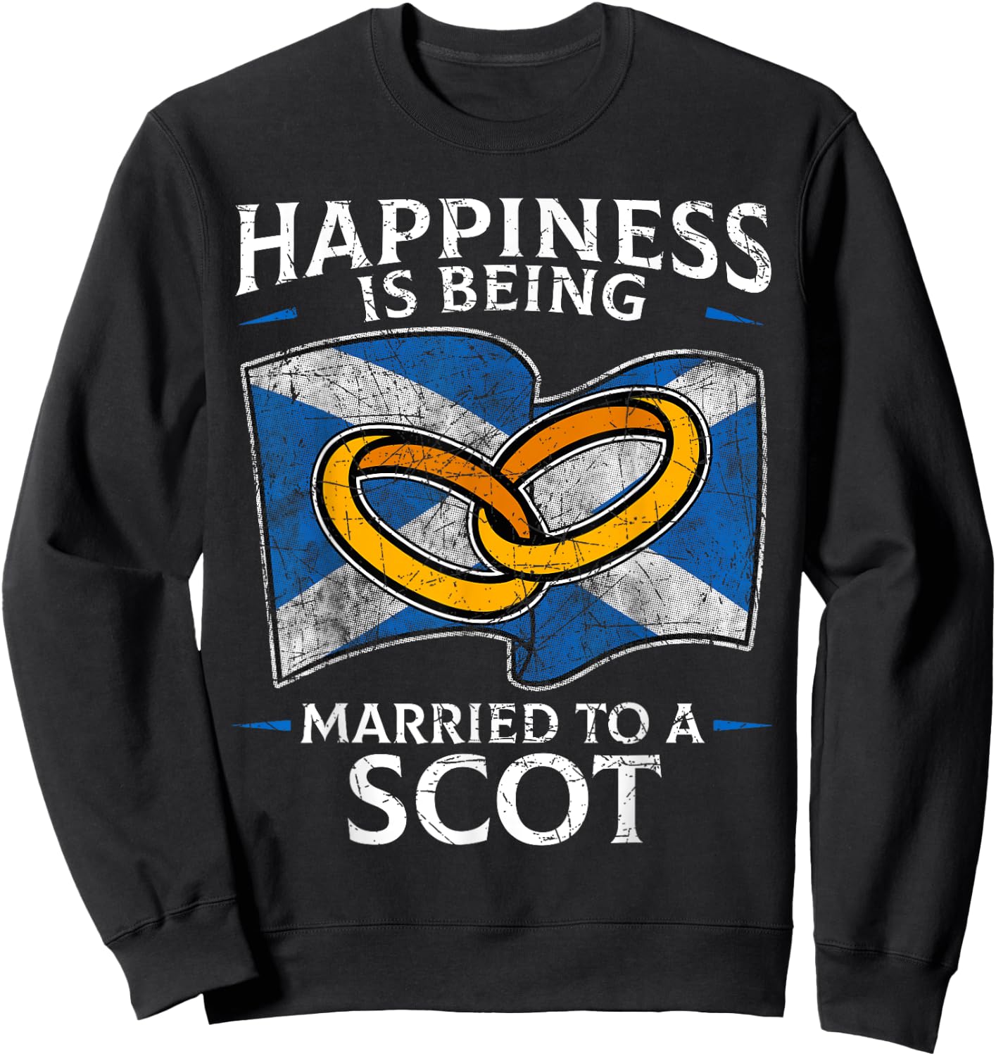 Scottish Wedding Scotland Heritage Roots Scot Flag Married Sweatshirt - Sweatshirt | Black
