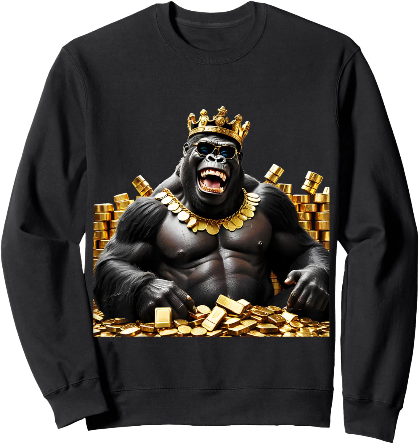 Men Gold Coin Collection Gift Sweatshirt - Sweatshirt | Black