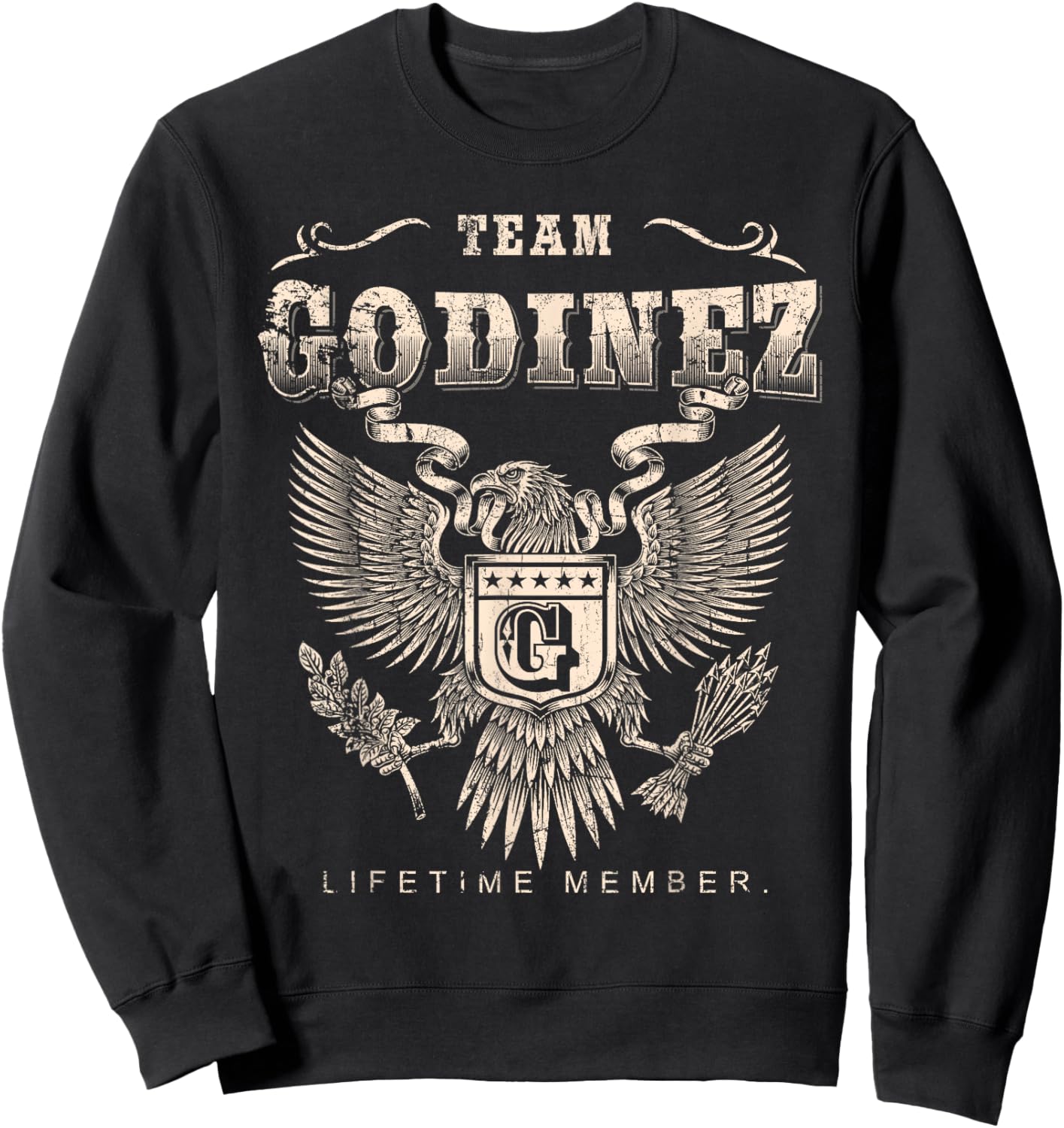 Team Godinez Lifetime Member Last Name Sweatshirt - Sweatshirt | Black