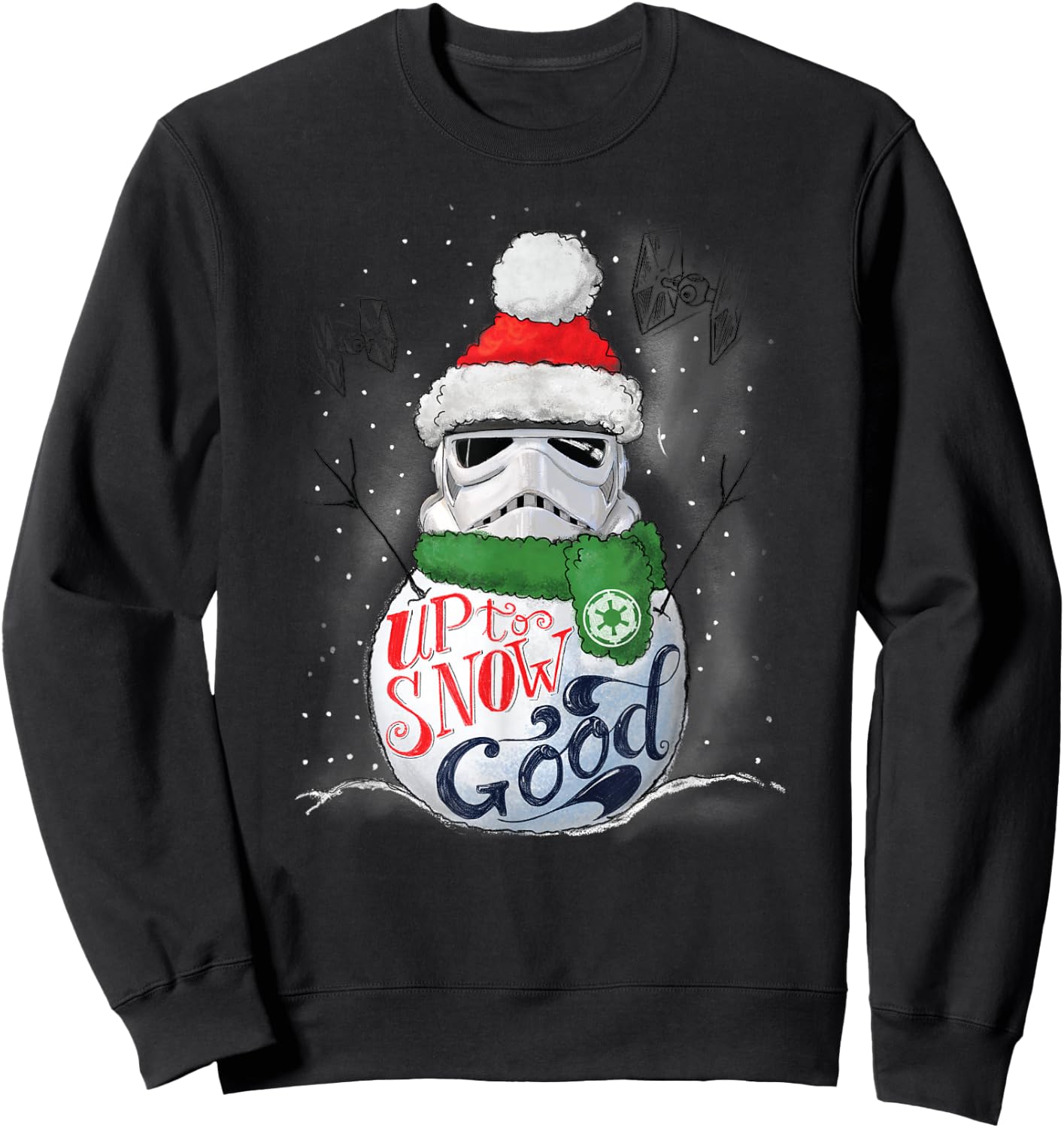 Star Wars Stormtrooper Up to Snow Good Funny Holiday Sweatshirt - Sweatshirt | Black