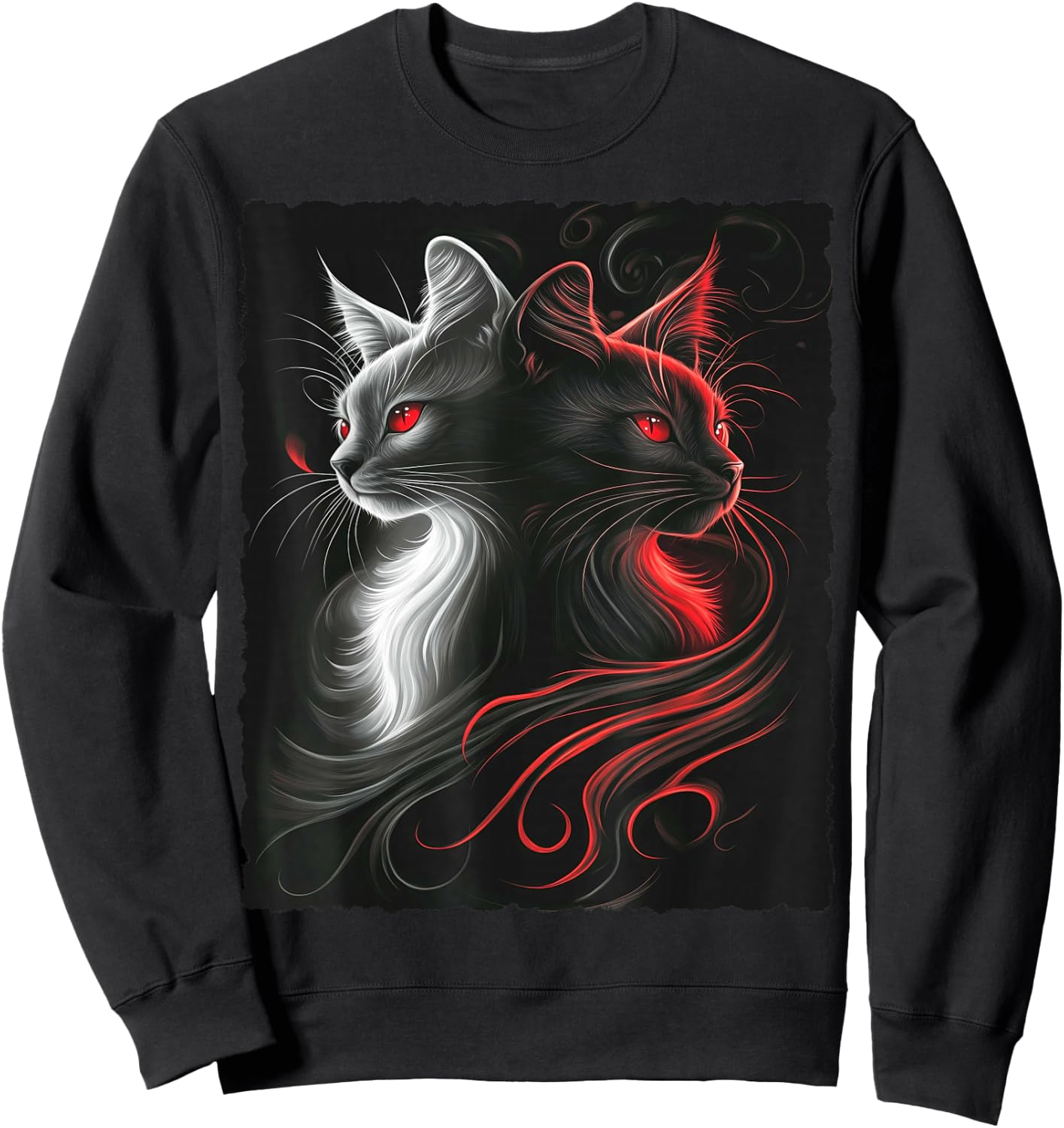 Cute Magical Cat Kitten Fantasy Art Design Sweatshirt - Sweatshirt | Black