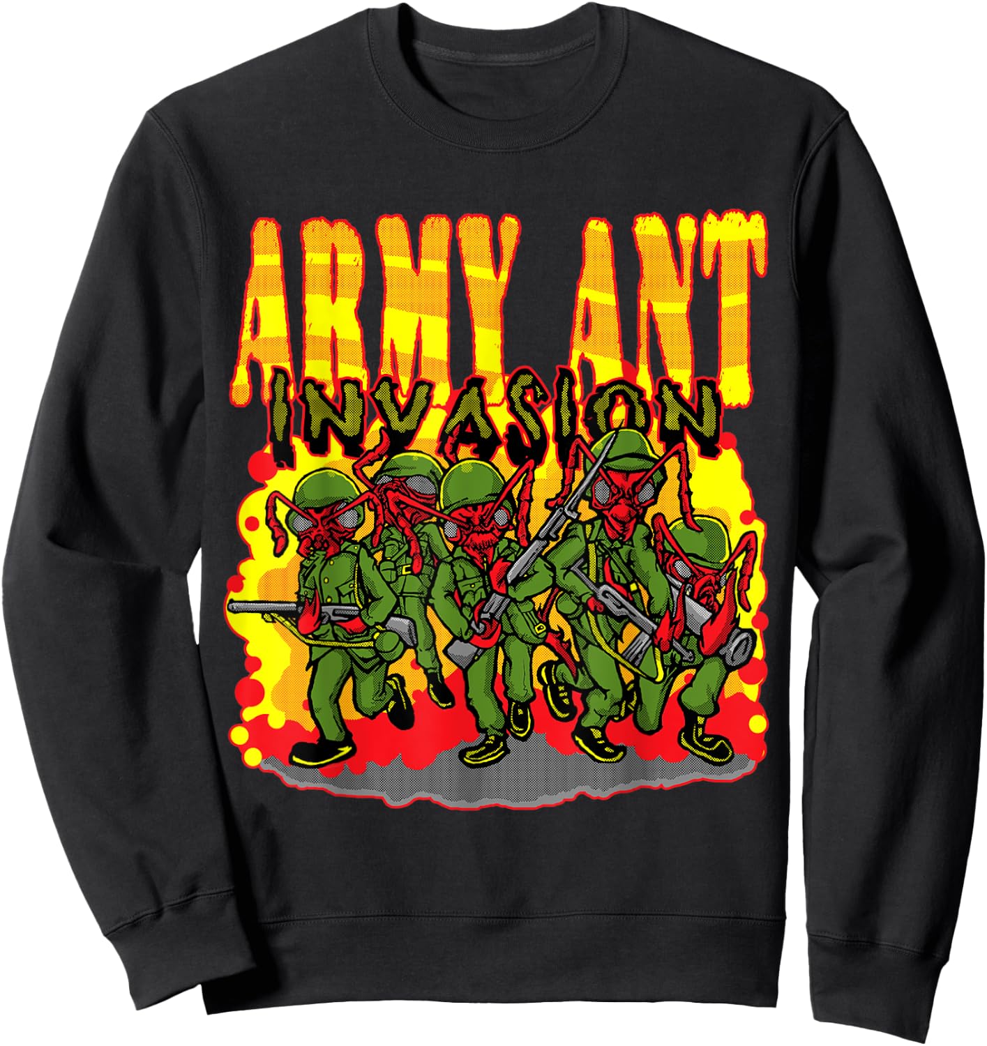 Army Ant Invasion a Horror Sci-Fi and Comic Fan Sweatshirt - Sweatshirt | Black
