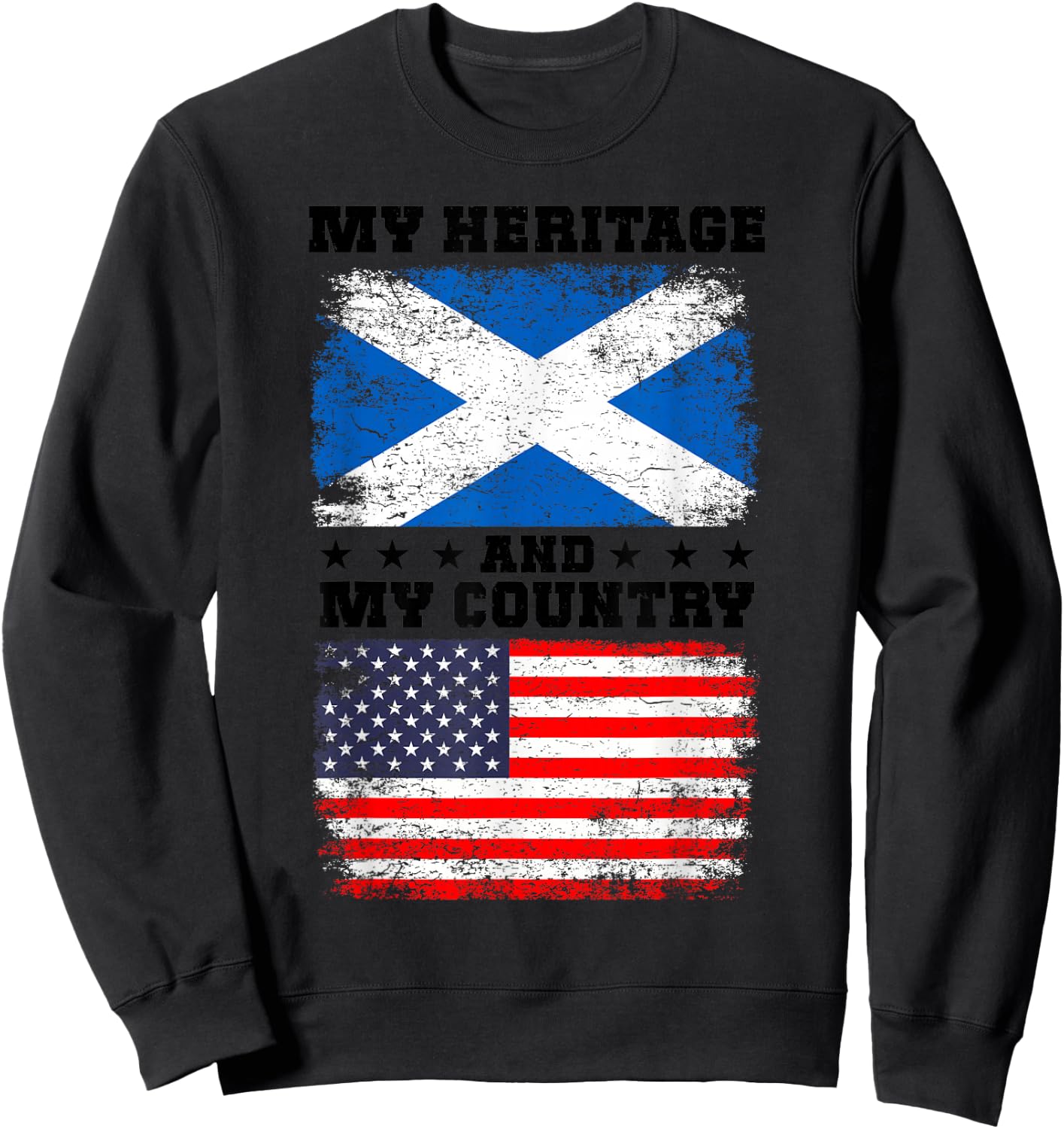 Scotish Heritage Uniform American Outfit US Scotland Flag Sweatshirt - Sweatshirt | Black