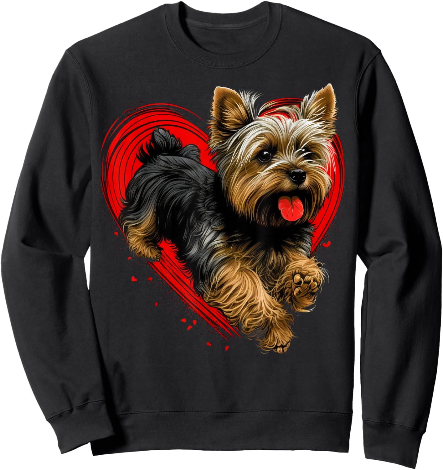 Cute Yorkshire Terrier Dog on Yorkshire Terrier Lover Sweatshirt - Sweatshirt | Black