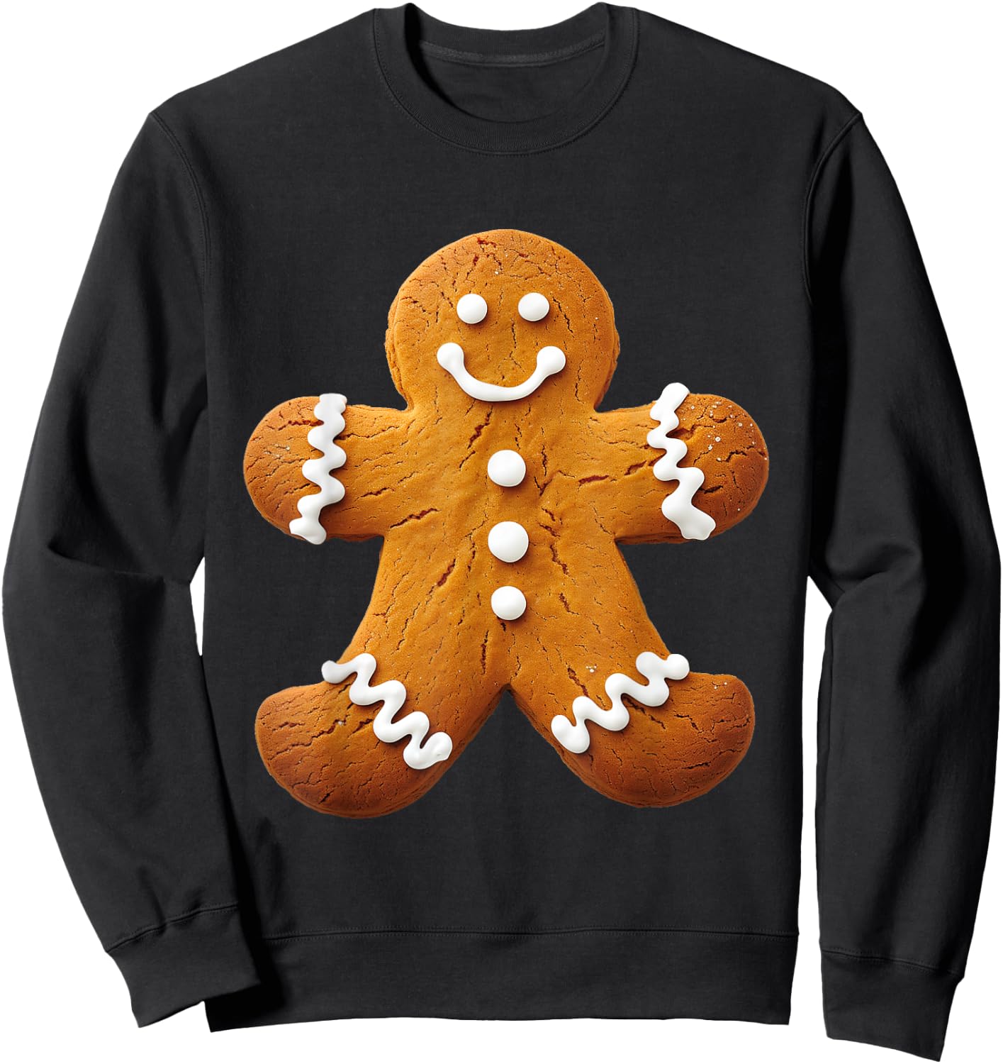 Gingerbread Man Costume Funny Halloween Christmas Graphic Sweatshirt - Sweatshirt | Black