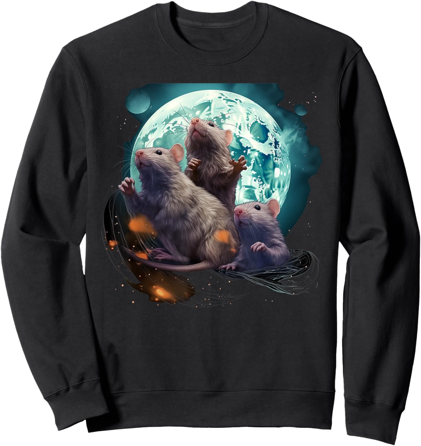 Rats Howling at the Moon gift Sweatshirt - Sweatshirt | Black