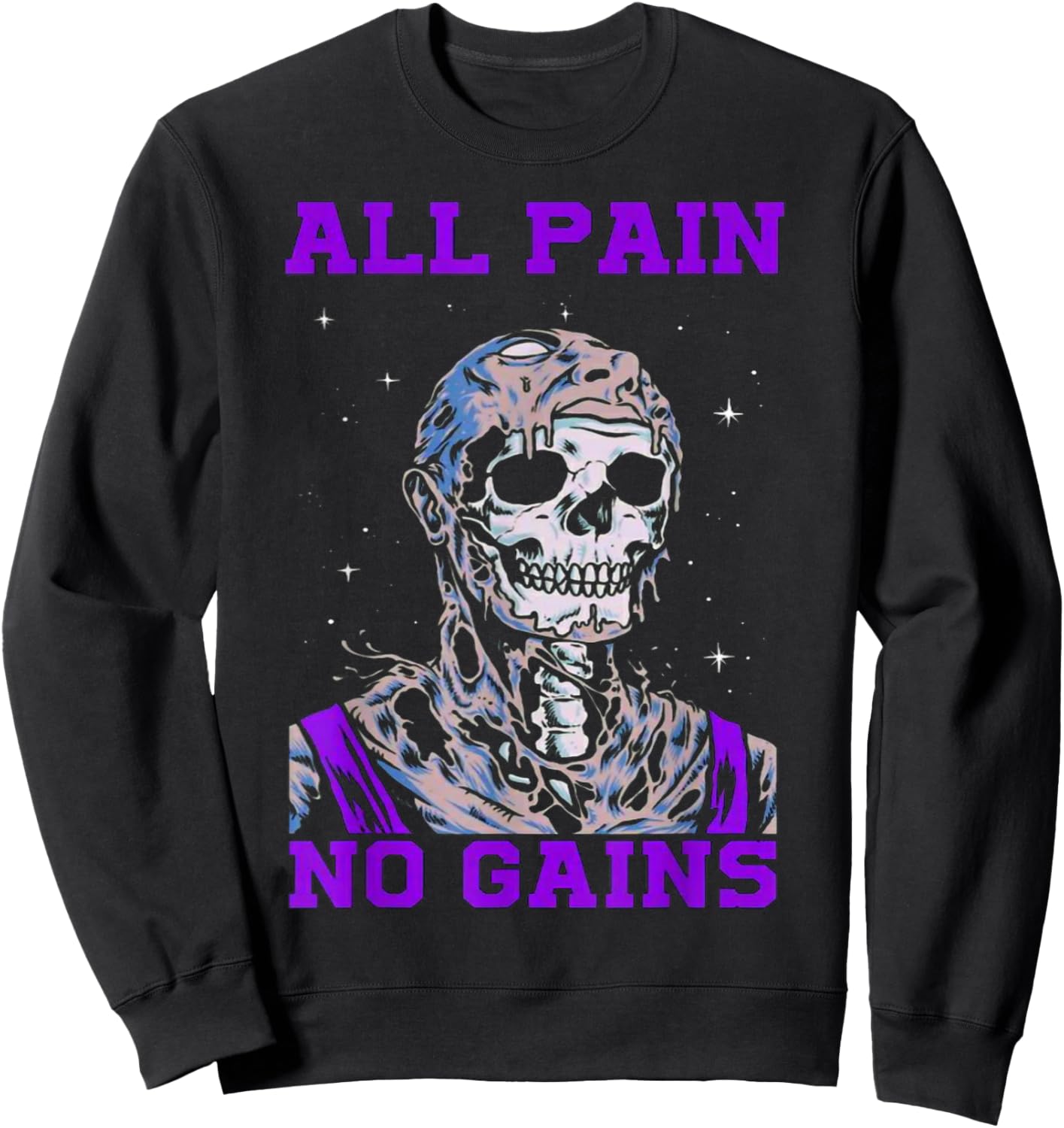 All Pain No Gains Fitness Weightlifting Bodybuilding Gym Sweatshirt - Sweatshirt | Black