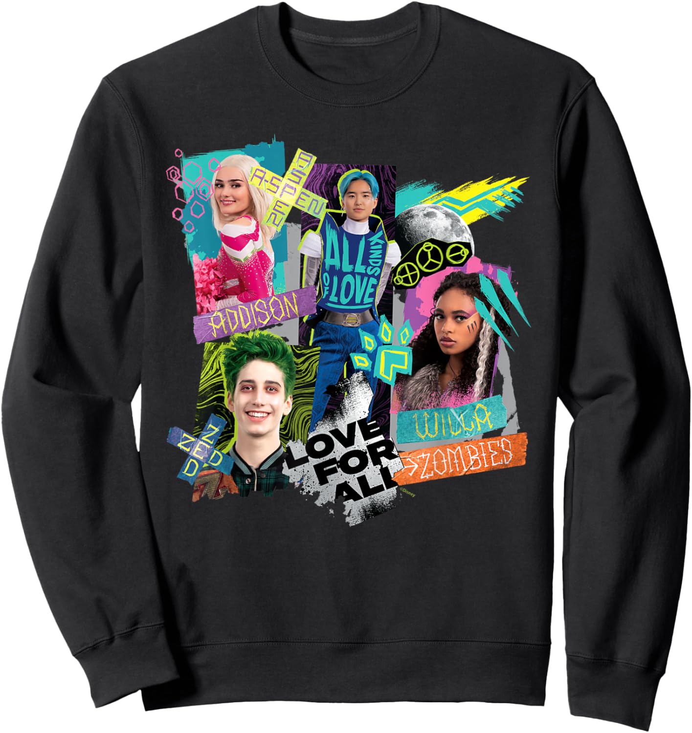 Disney Channel Zombies 3 Love for All, All Kinds of Love Sweatshirt - Sweatshirt | Black