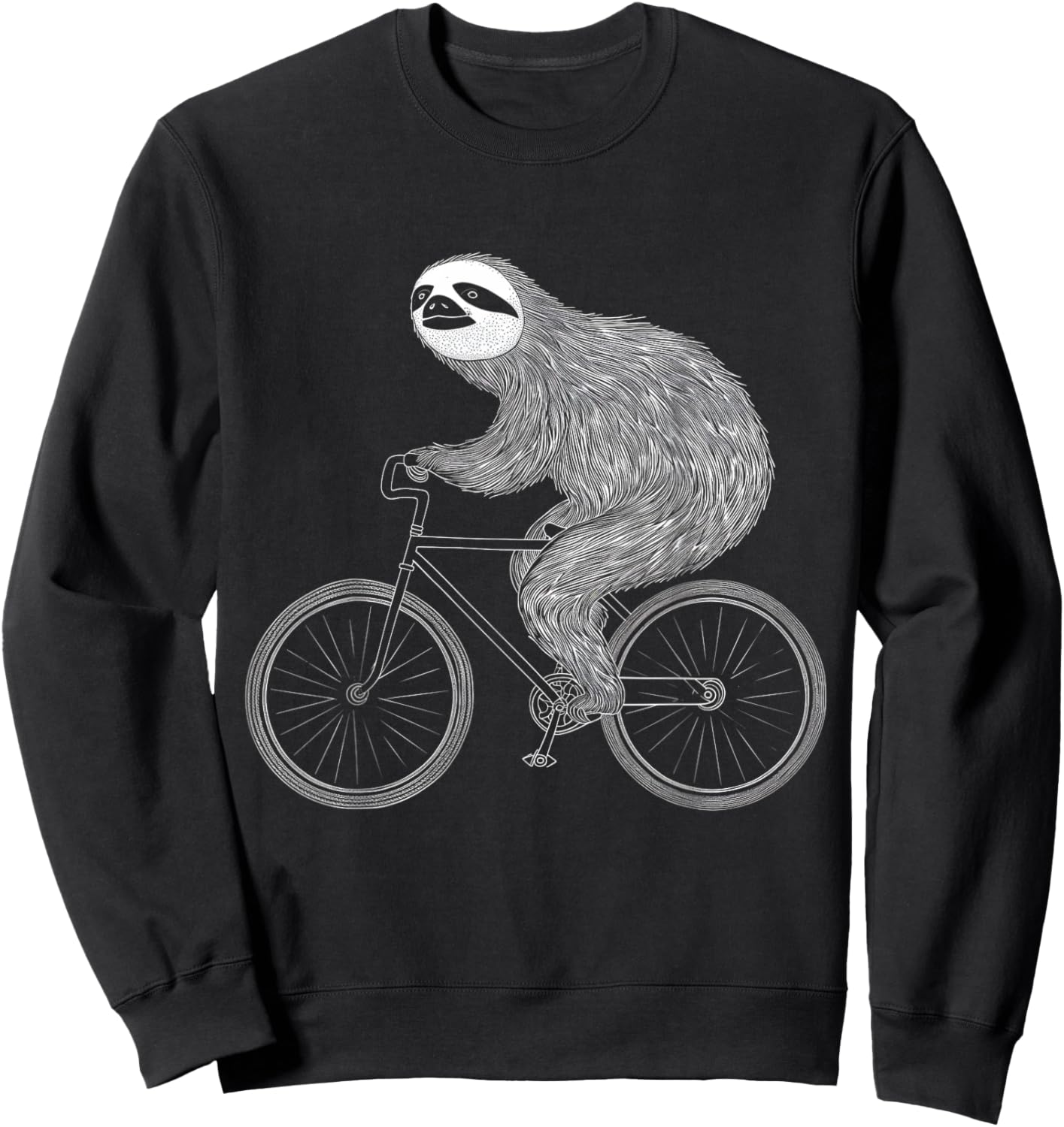 Sloth Riding Bike Funny Cycling Animal Bicycle Sloth Lover Sweatshirt - Sweatshirt | Black