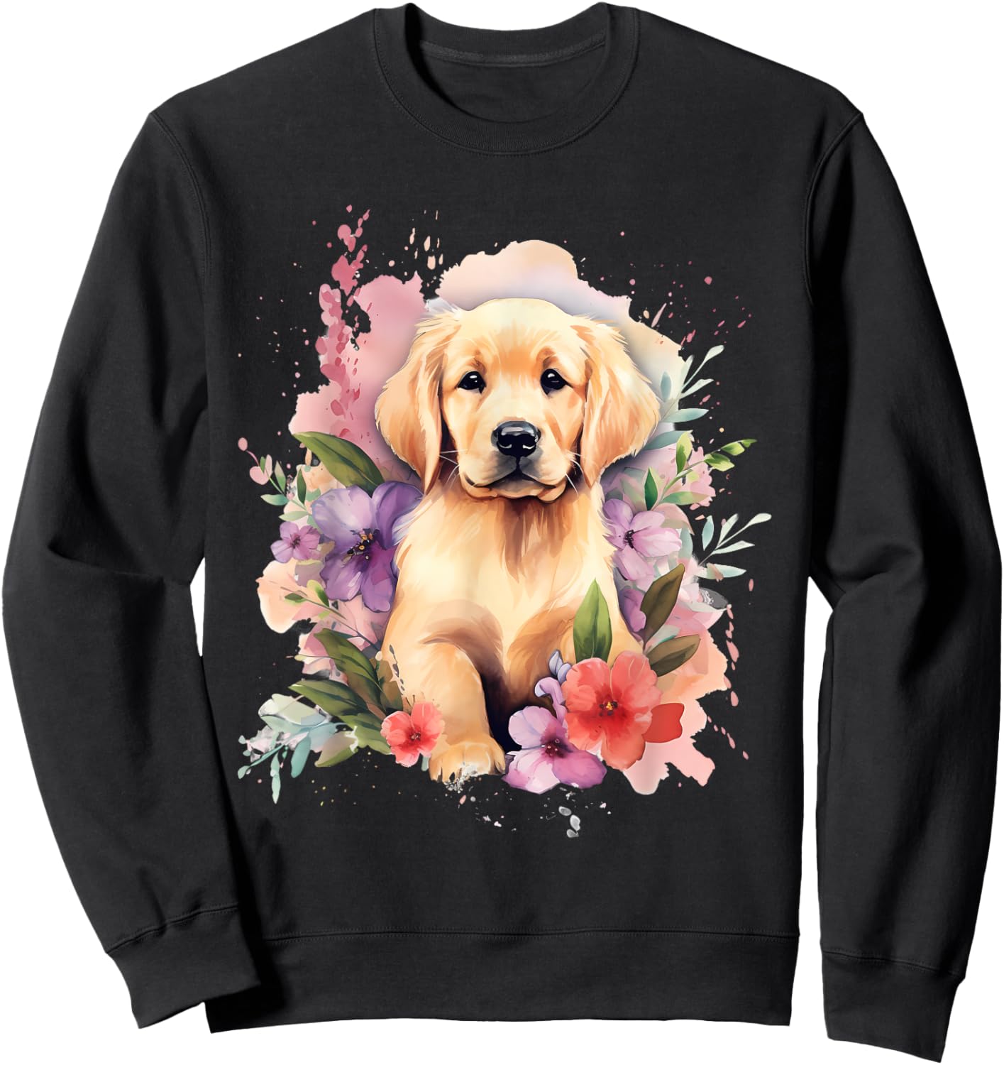 Watercolor Golden Retriever Sweatshirt - Sweatshirt | Black