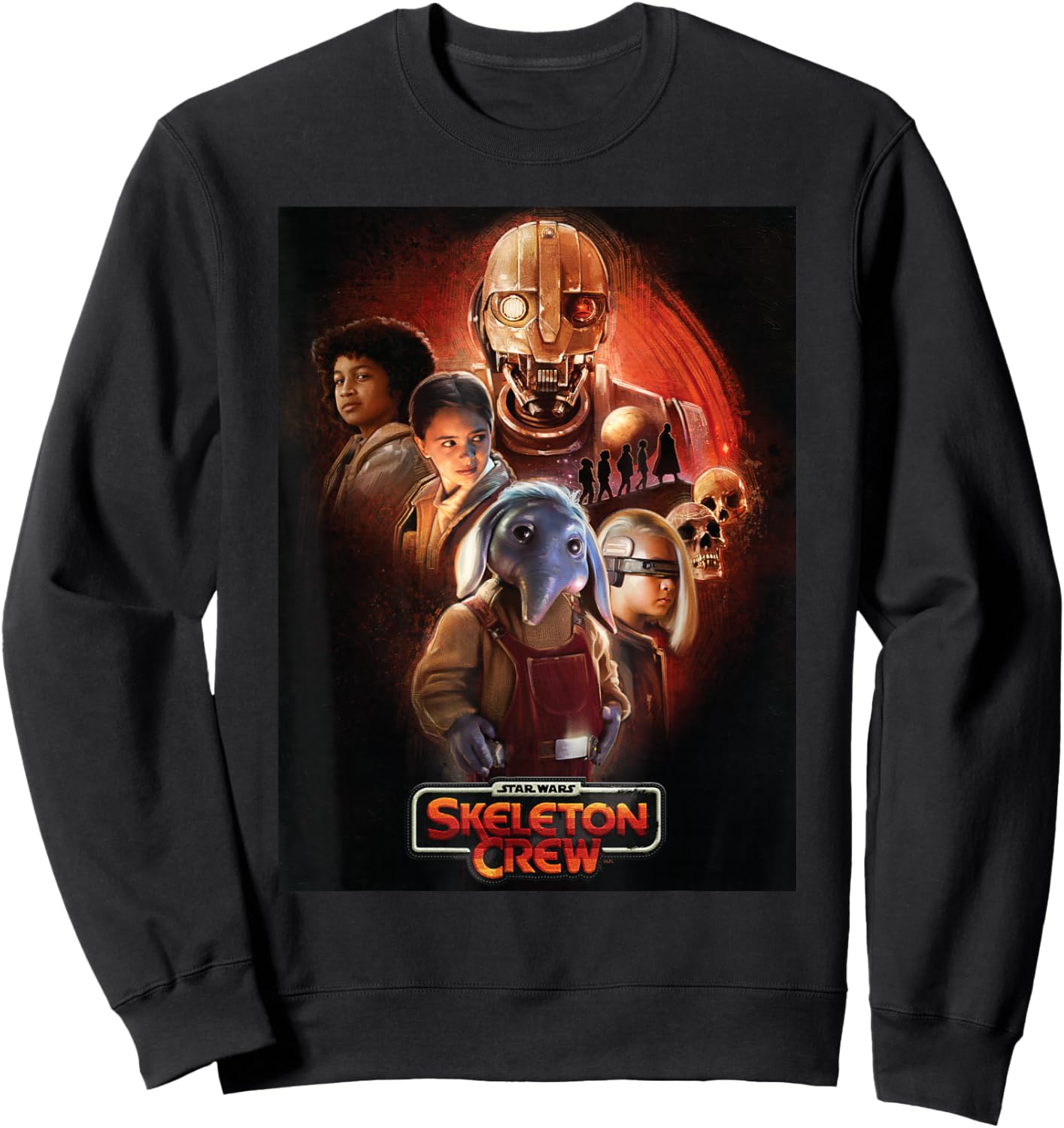 Star Wars Skeleton Crew Official Poster Art and Logo Disney+ Sweatshirt - Sweatshirt | Black