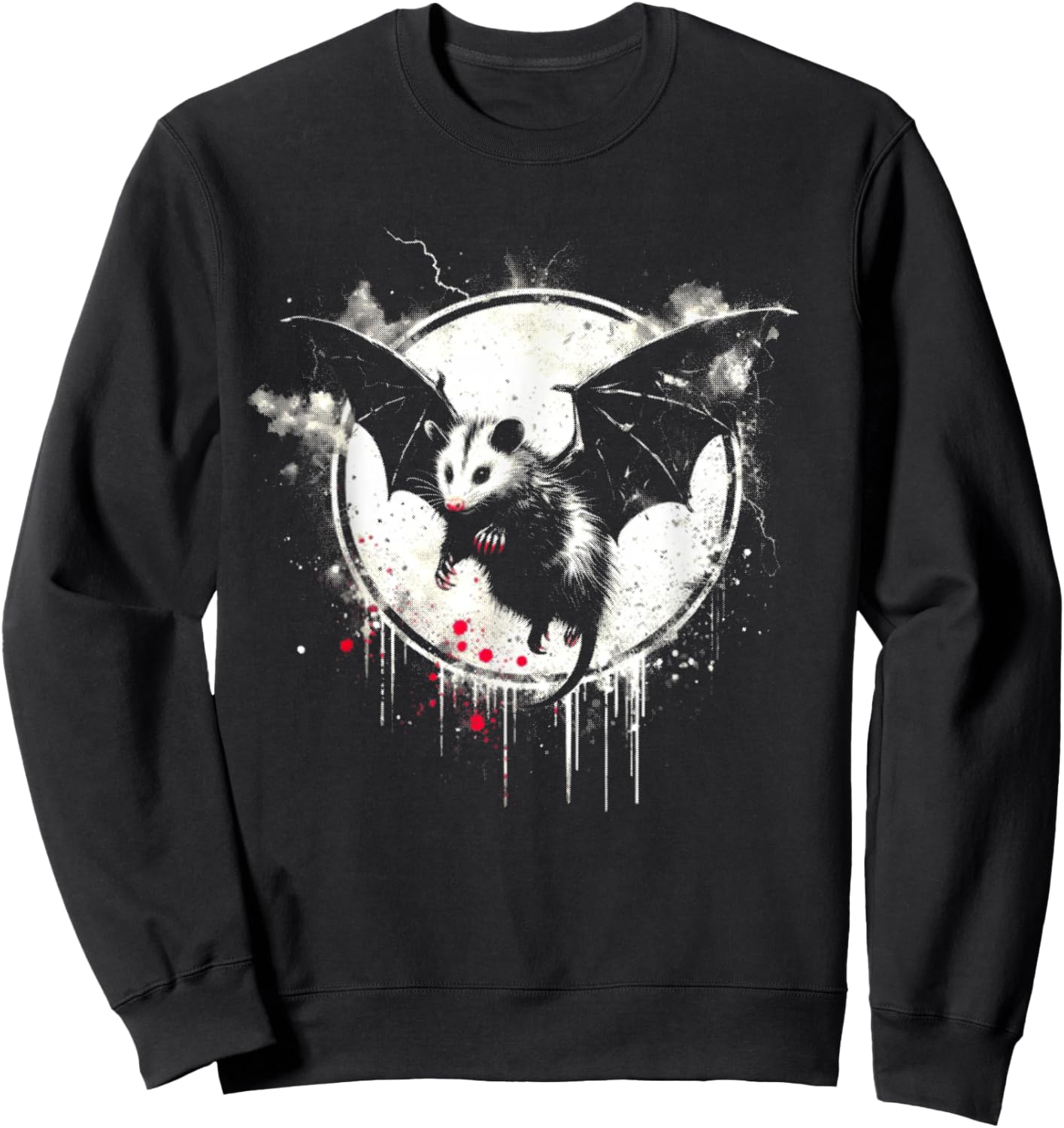 Opossum Bat - Funny Cute Possum Bat Halloween Lover Sweatshirt - Sweatshirt | Black