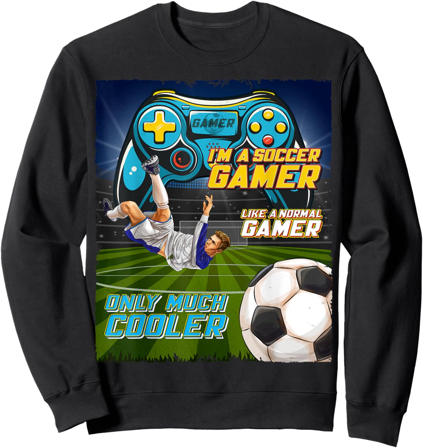 Soccer Gamer Soccer Video Games Soccer Video Gaming Sweatshirt - Sweatshirt | Black