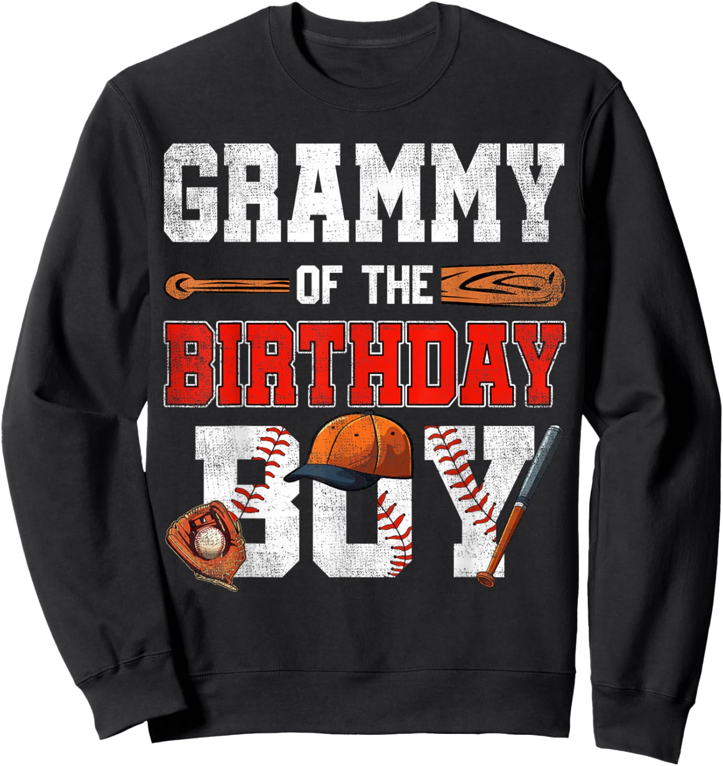 Grammy Of The Birthday Boy Baseball Bday Family Sweatshirt - Sweatshirt | Black