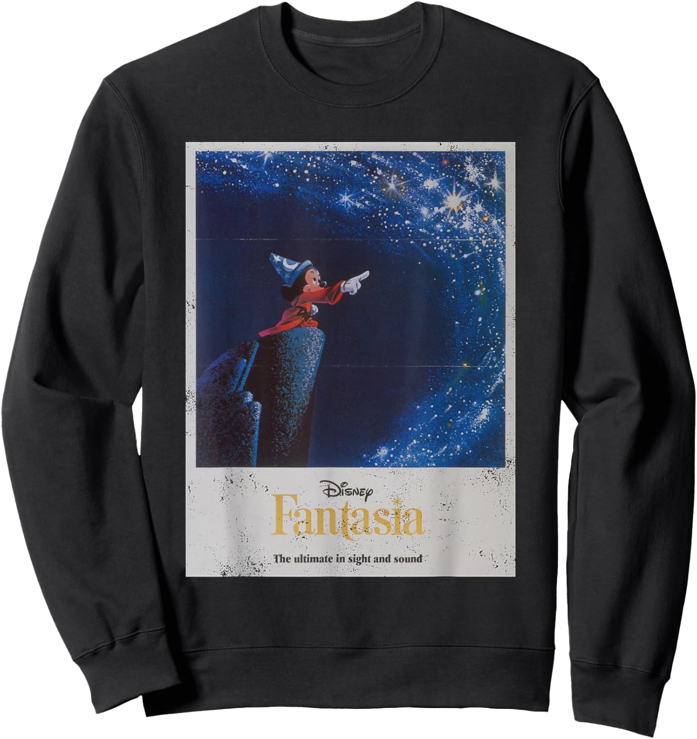 Disney Mickey Mouse Fantasia Retro Poster Small Sweatshirt - Sweatshirt | Black