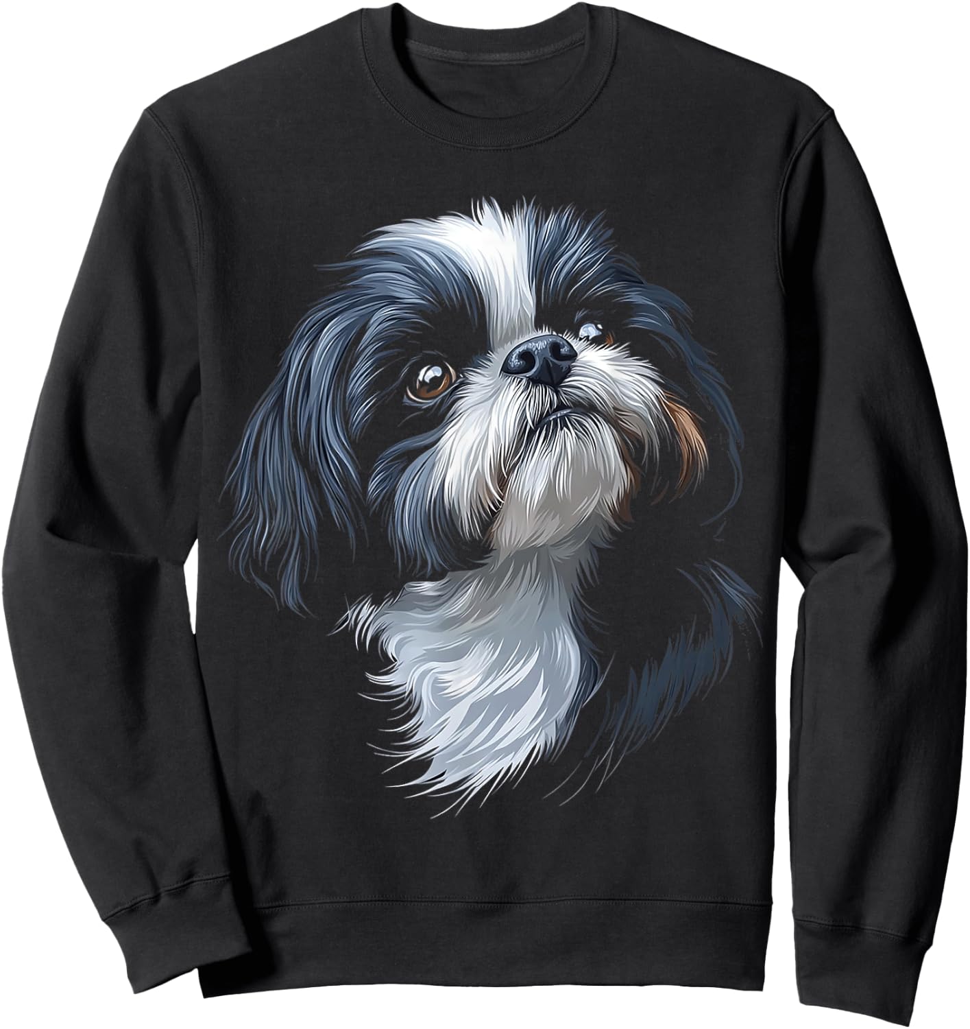 Shih Tzu Dog Motif Pet Art Shih Tzu Women Kids Sweatshirt - Sweatshirt | Black