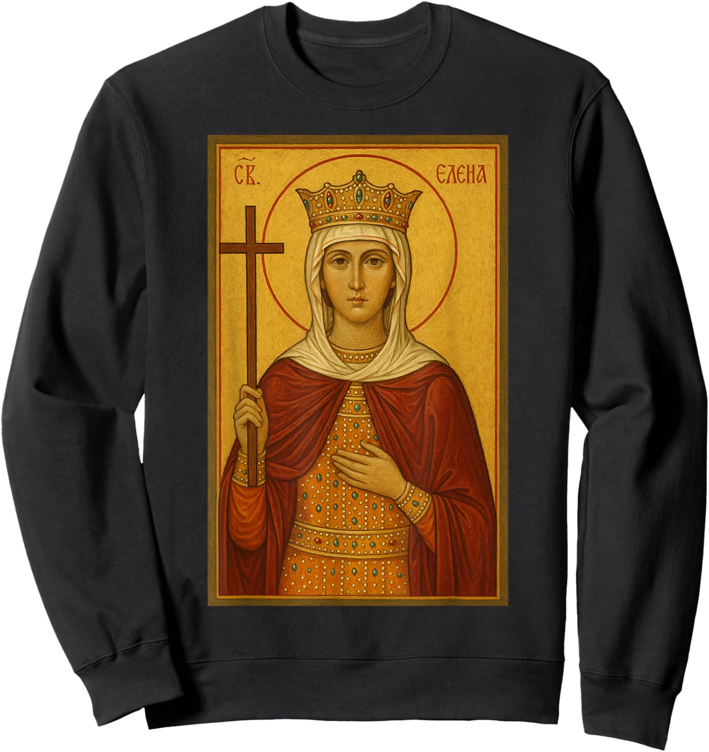 Orthodox Icon of Saint Helen Sweatshirt - Sweatshirt | Black