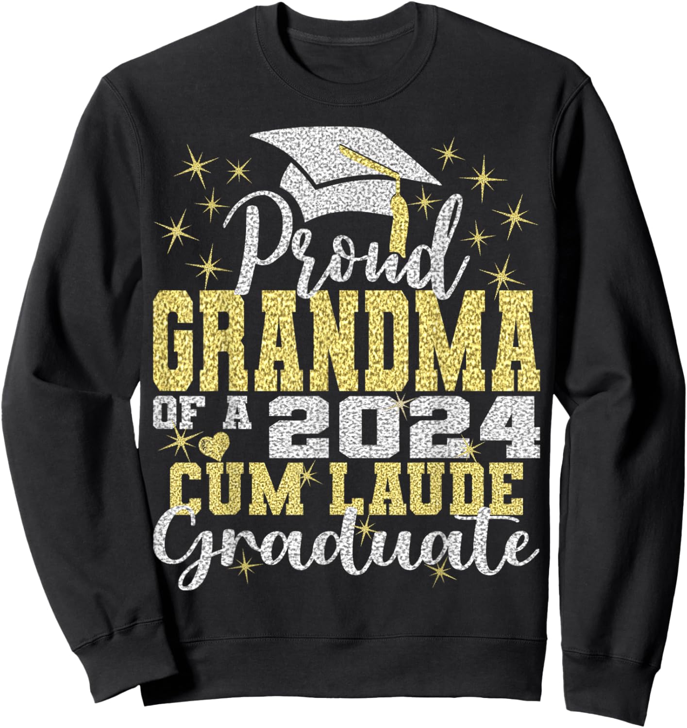 Proud Grandma of 2024 Cum Laude Graduate Class of 2024 Sweatshirt - Sweatshirt | Black