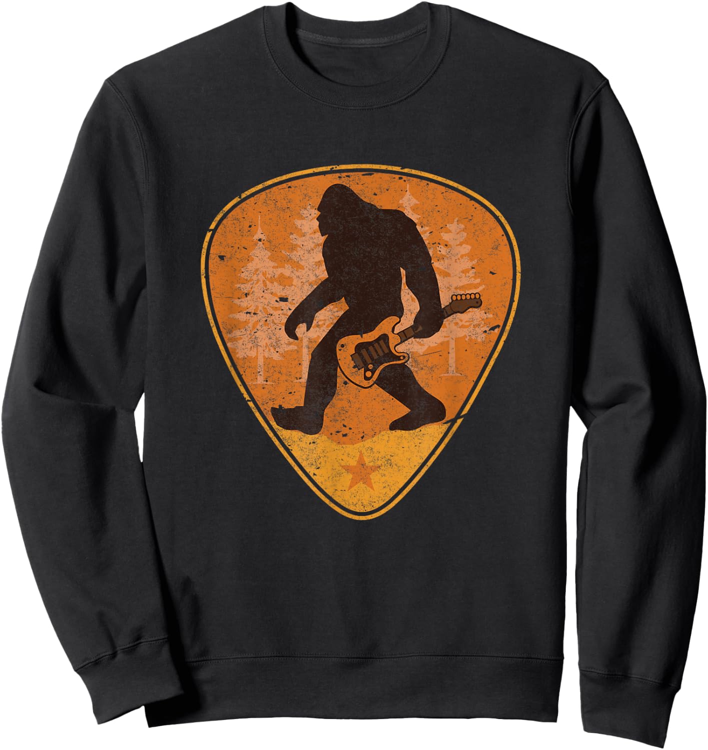 Bigfoot Guitar Sasquatch Yeti Shirt Guitarist Music Men Sweatshirt - Sweatshirt | Black