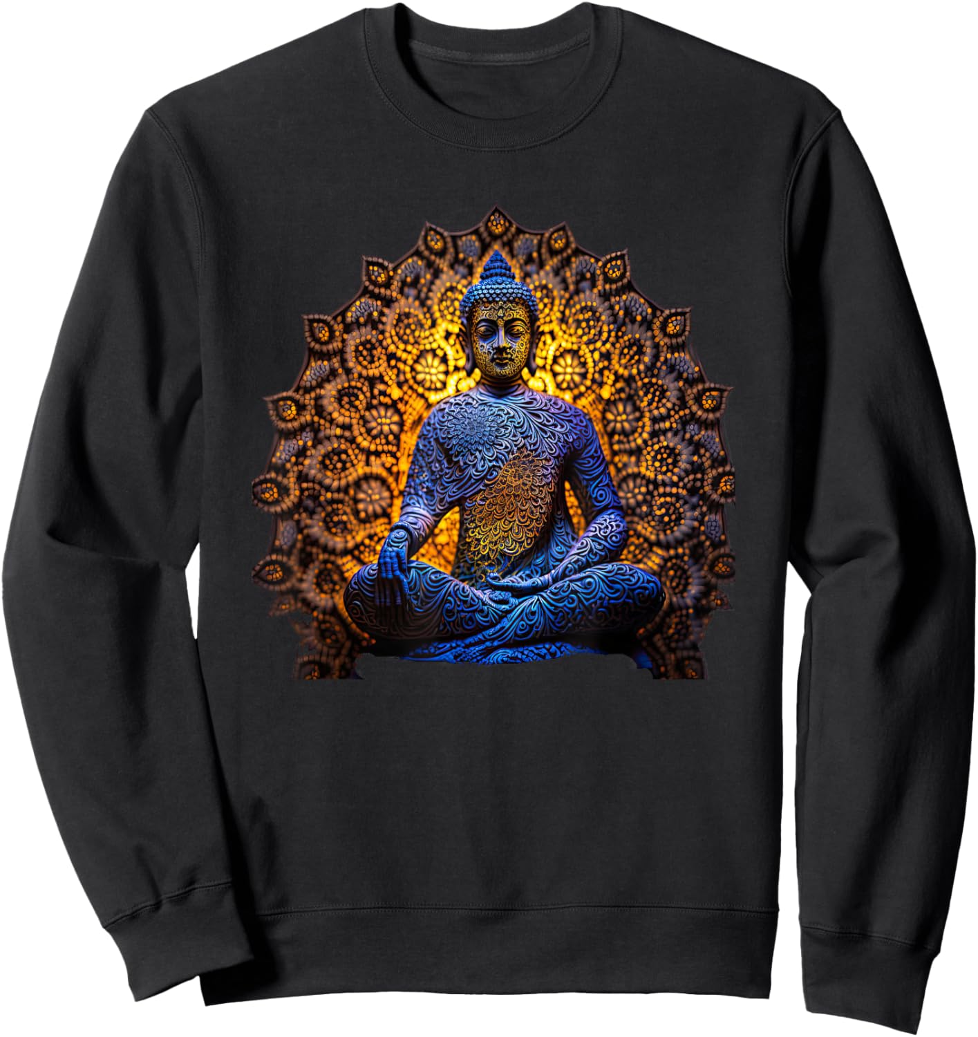 Buddha Statue Yoga Buddhist Zen Buddhism Meditation Sweatshirt - Sweatshirt | Black