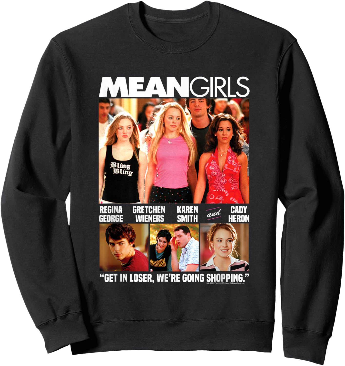 Mean Girls Movie Poster Photo Collage Y2K Movie Sweatshirt - Sweatshirt | Black
