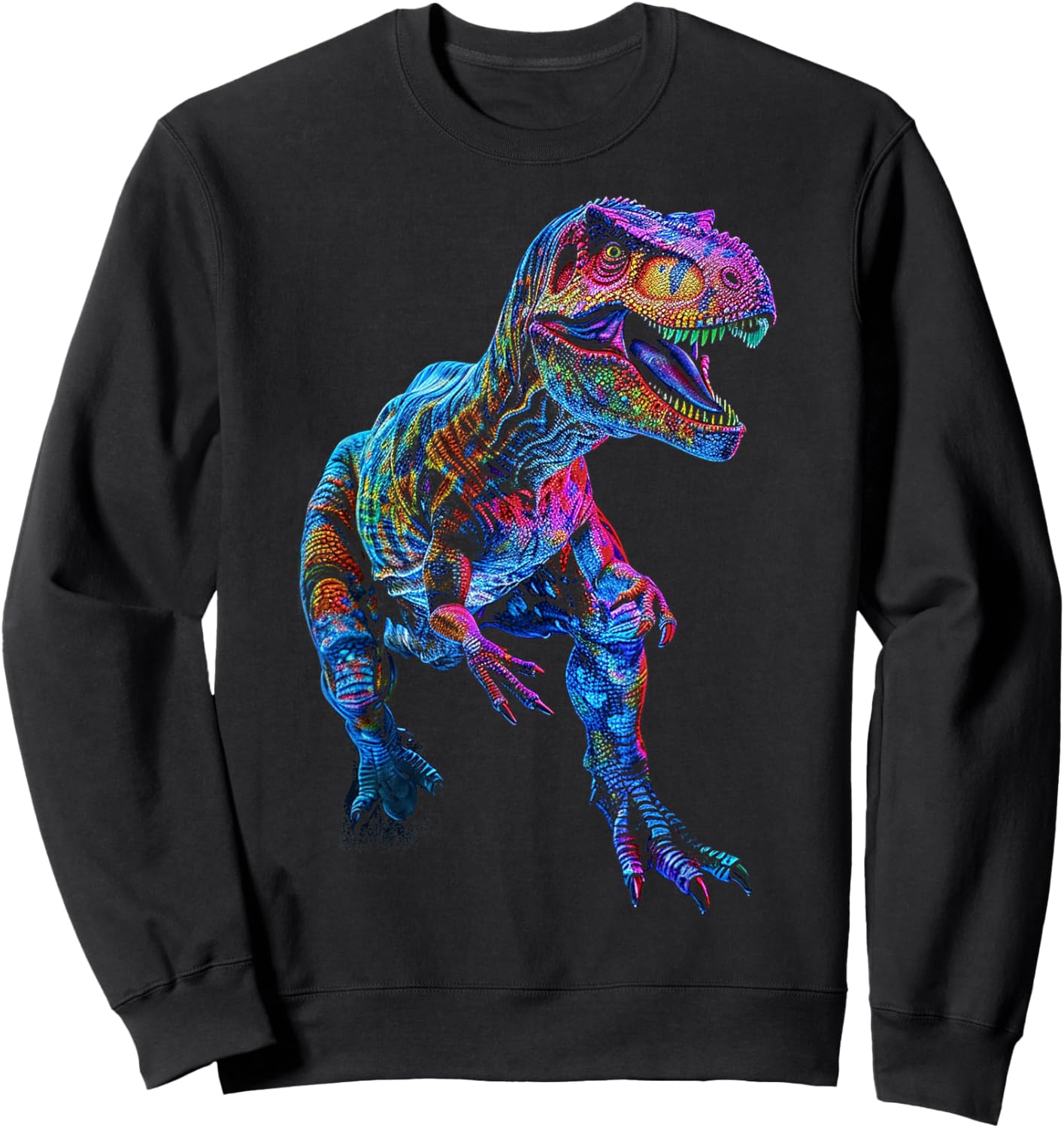 Allosaurus Dinosaur Motif Illustration Allosaurus Sweatshirt - Sweatshirt | Black