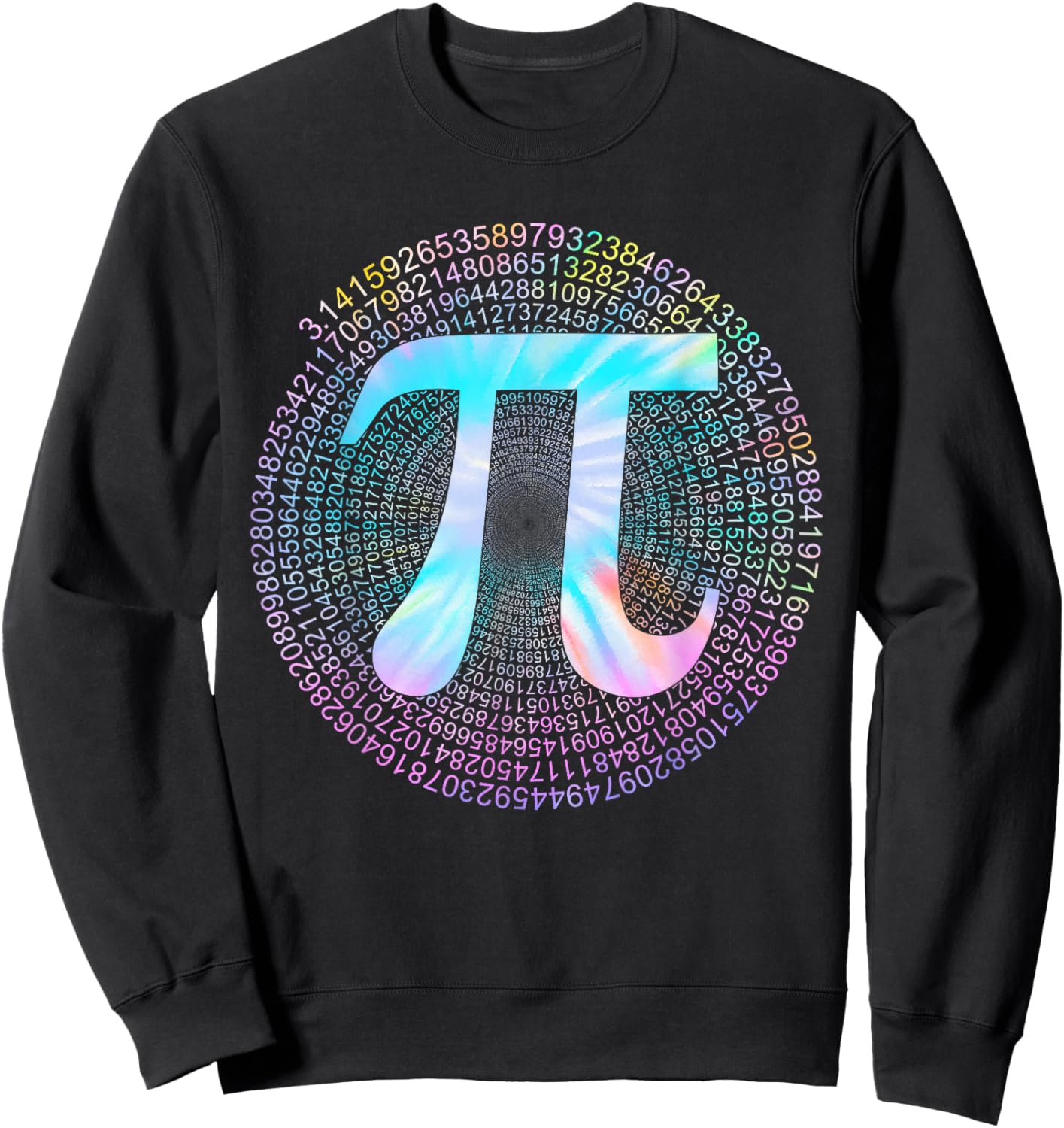 Tie Dye Pi 3,14 Pi Number Symbol Math Science Pi Day Sweatshirt - Sweatshirt | Black
