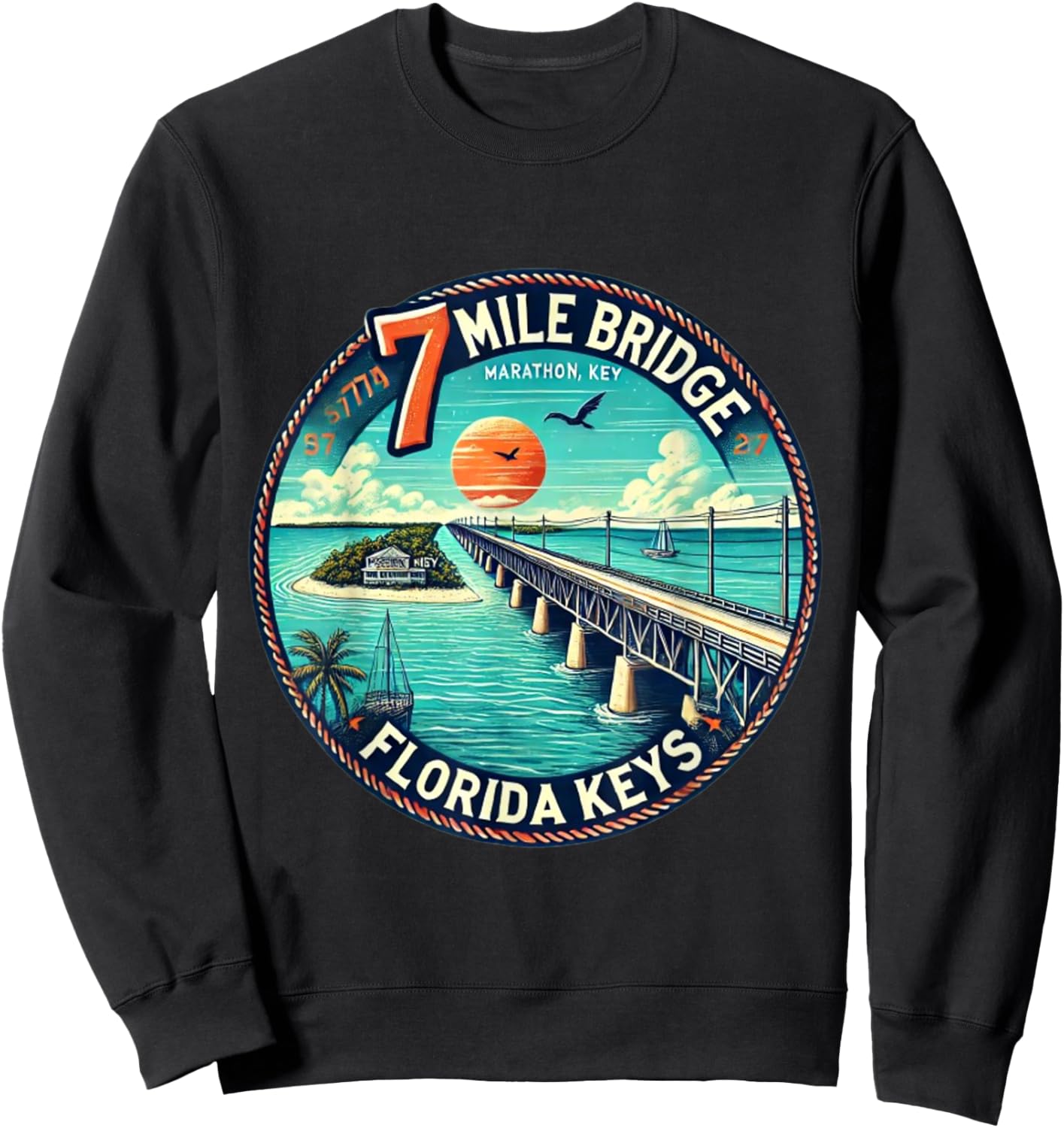 Florida Keys 7 Mile Bridge Marathon Sweatshirt - Sweatshirt | Black