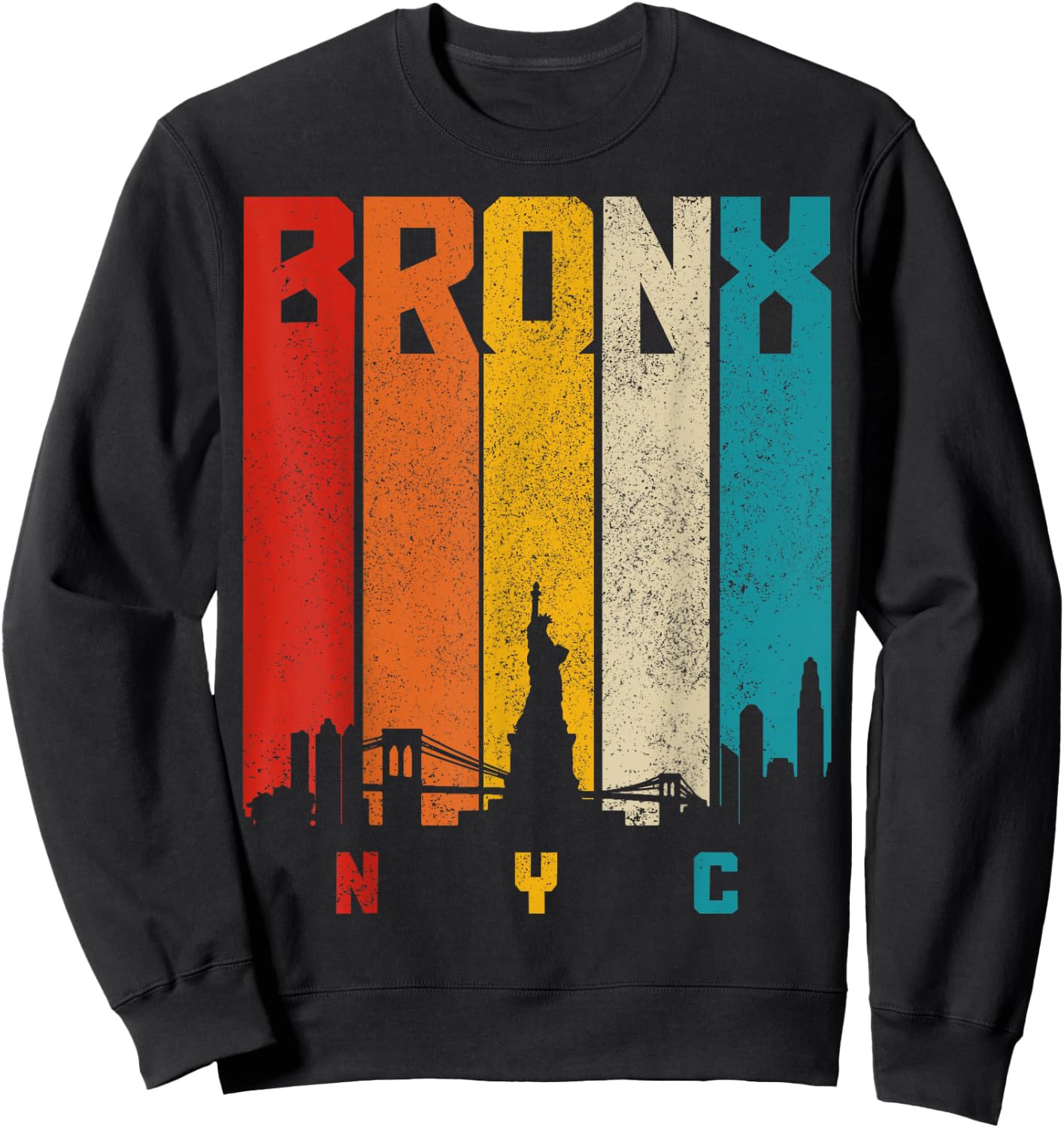 Vintage Bronx NYC NY New York City Retro Skyline Pride Sweatshirt - Sweatshirt | Black