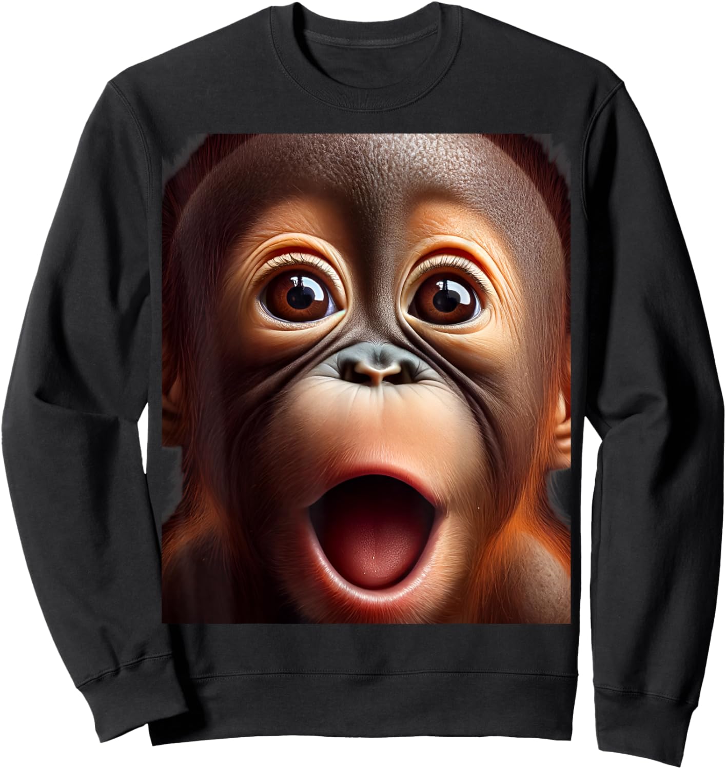 Funny Monkey Face baby orangutan Sweatshirt - Sweatshirt | Black