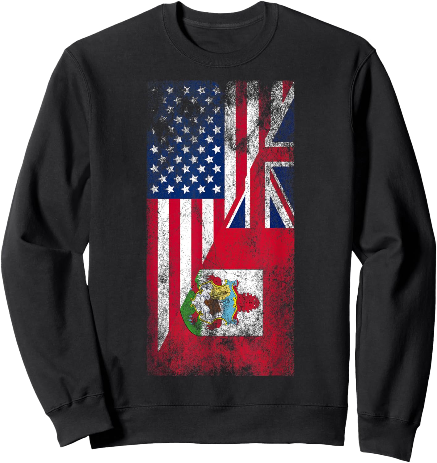 USA & Bermuda Flags - United States of America, Bermudan Sweatshirt - Sweatshirt | Black
