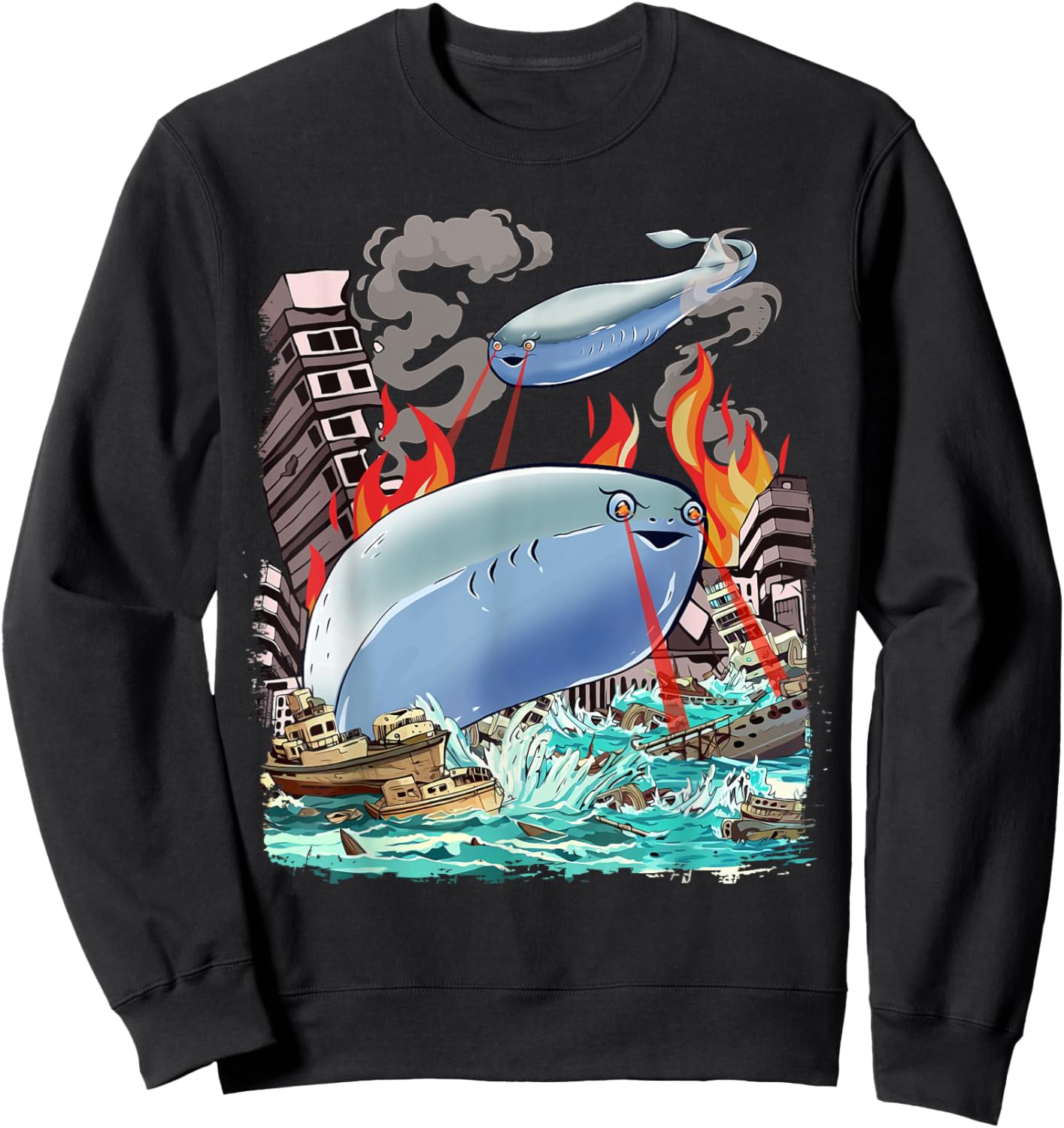 Sacabambaspis Fish Meme Kaiju Japanese Monster Sweatshirt - Sweatshirt | Black