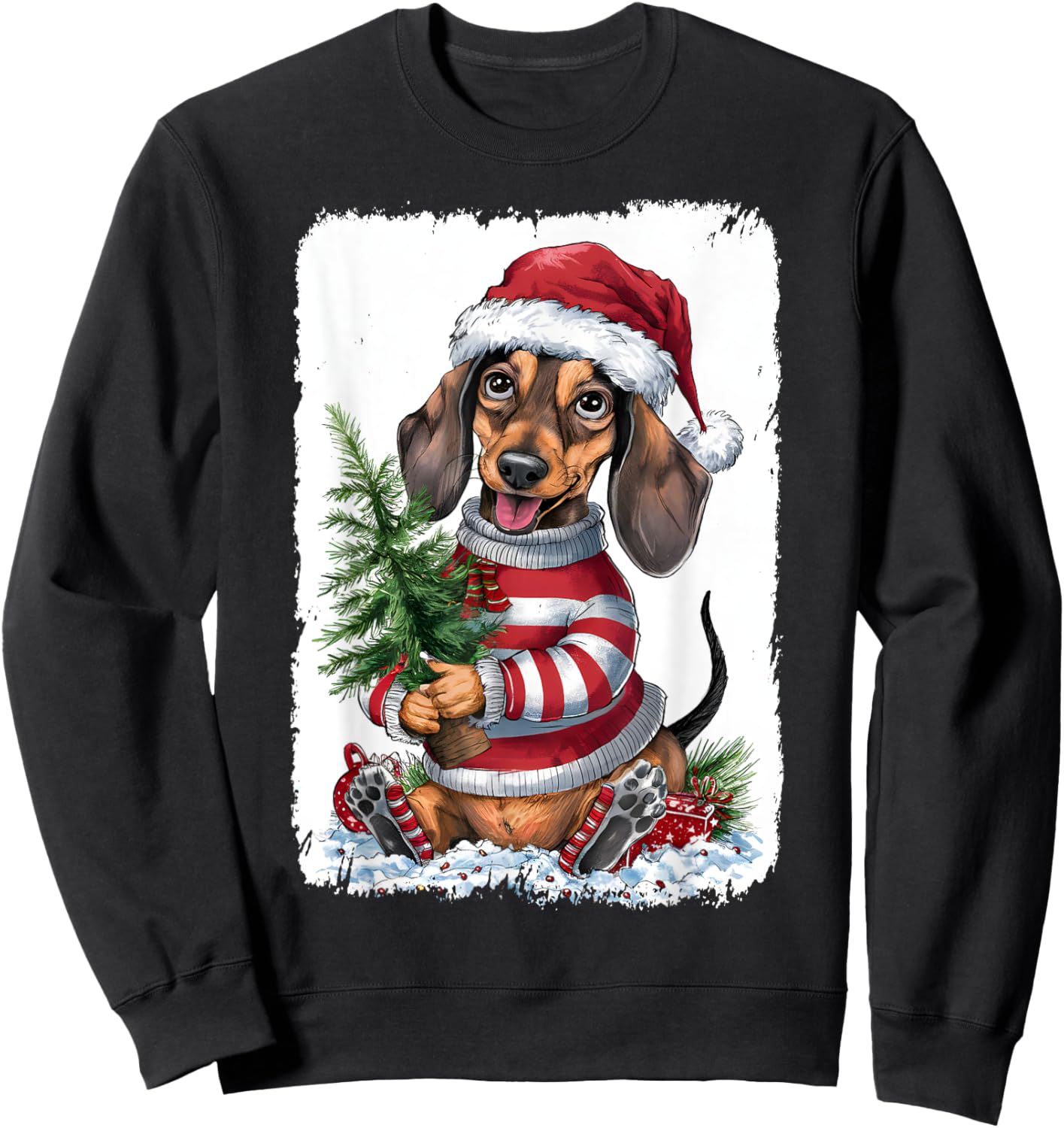 Christmas Dachshund Dog , Black, S Sweatshirt - Sweatshirt | Black