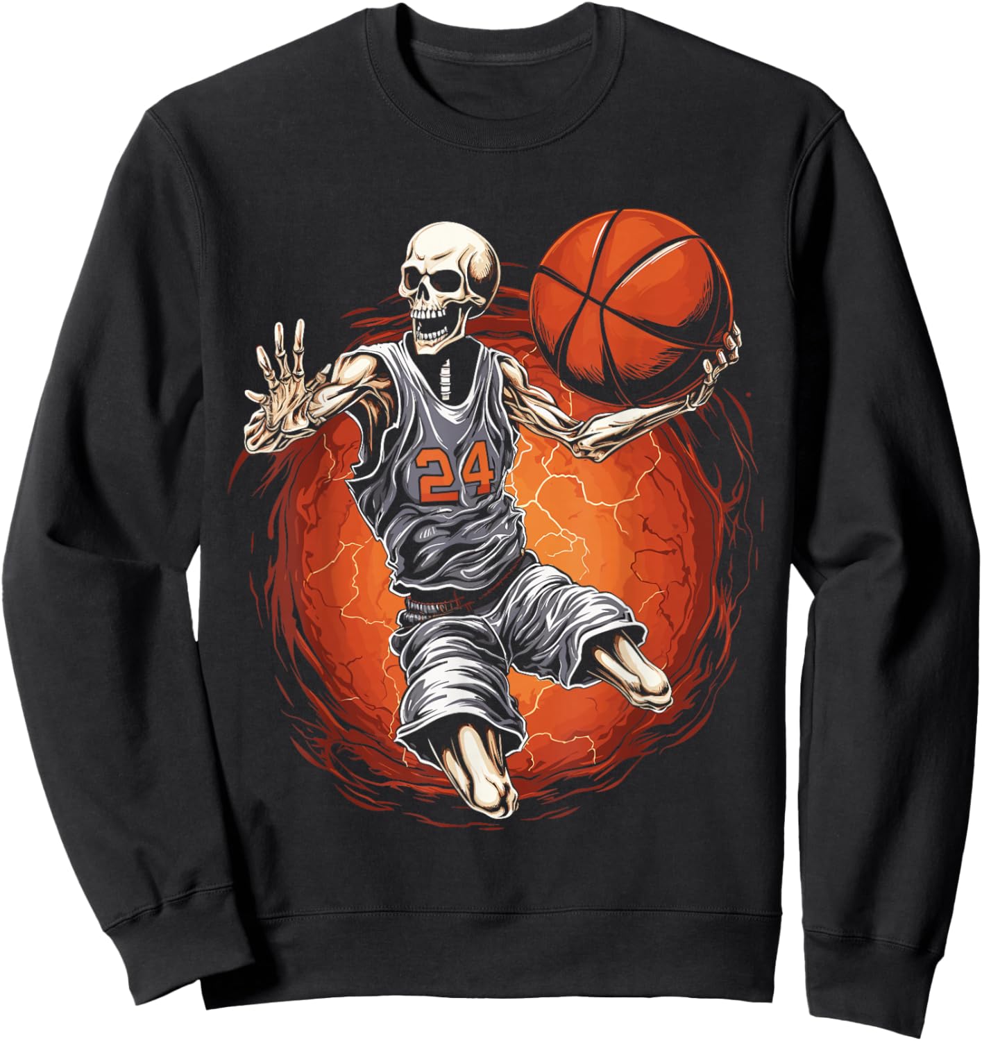 Spooky Basketball Player Skeleton Halloween Men, Women, Kids Sweatshirt - Sweatshirt | Black