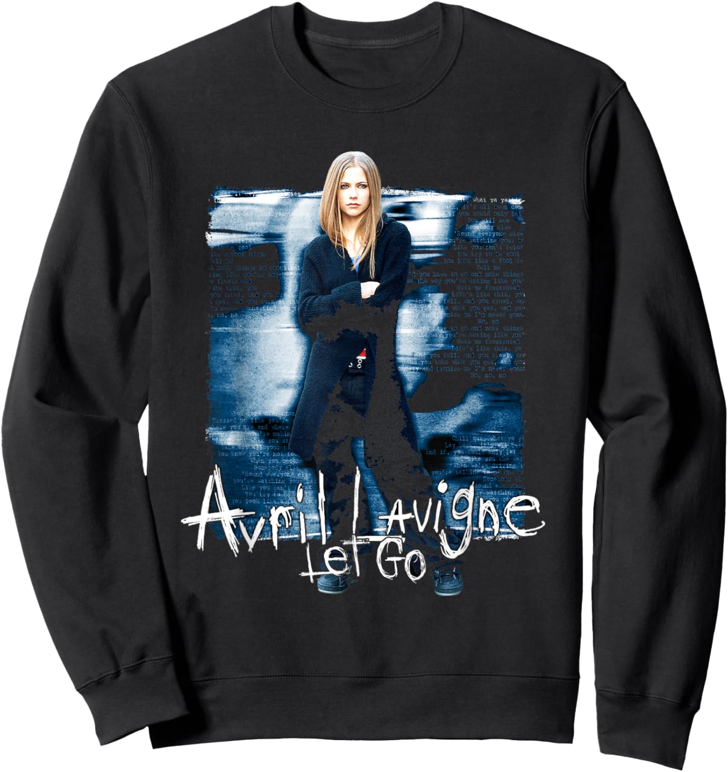 Avril Lavigne Official Let Go - Black, -Adults, Small, Short Sleeve, Classic Fit, Cotton, Polyester Sweatshirt - Sweatshirt | Black
