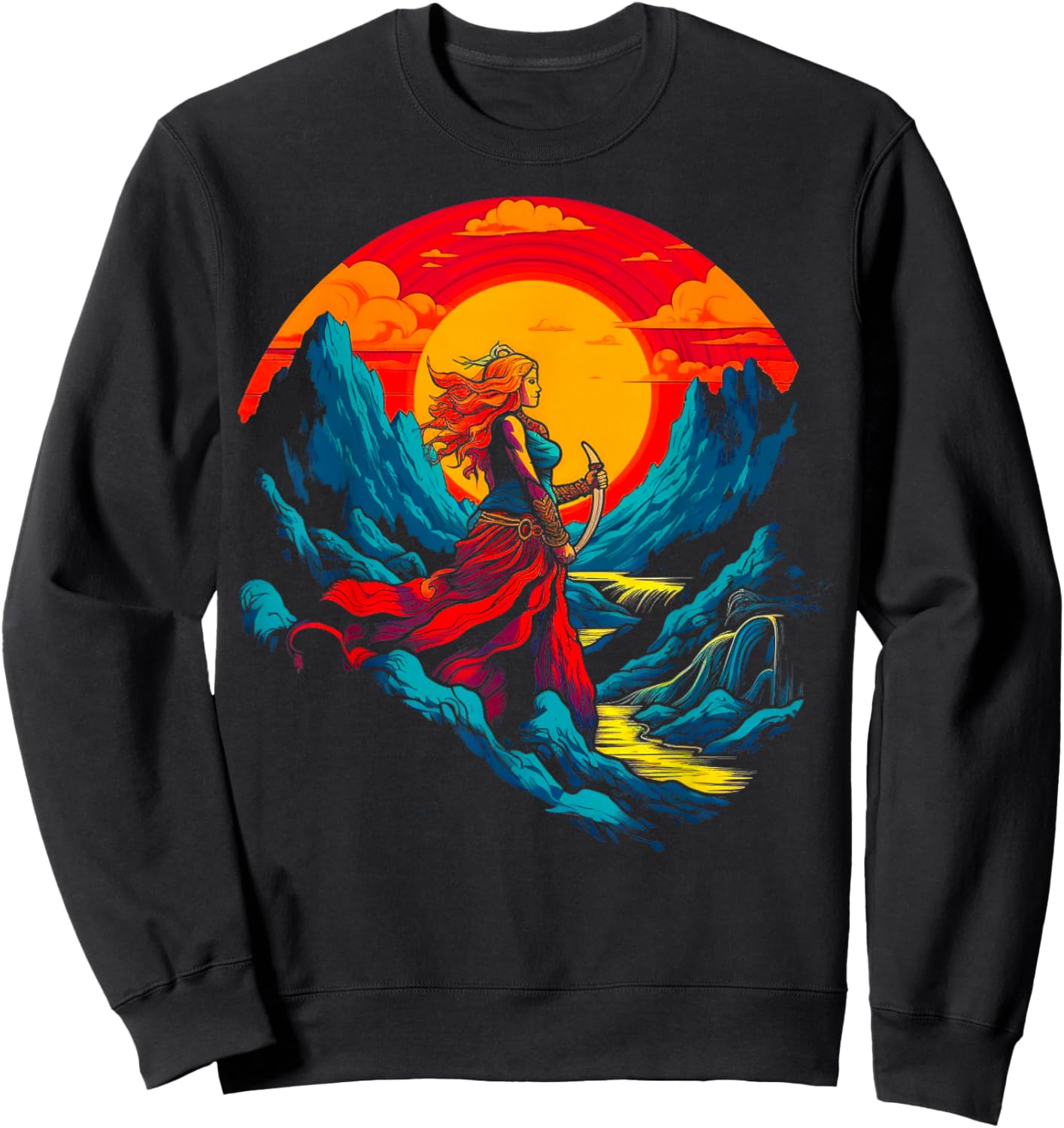 Freya Norse Mythology Viking Sweatshirt - Sweatshirt | Black