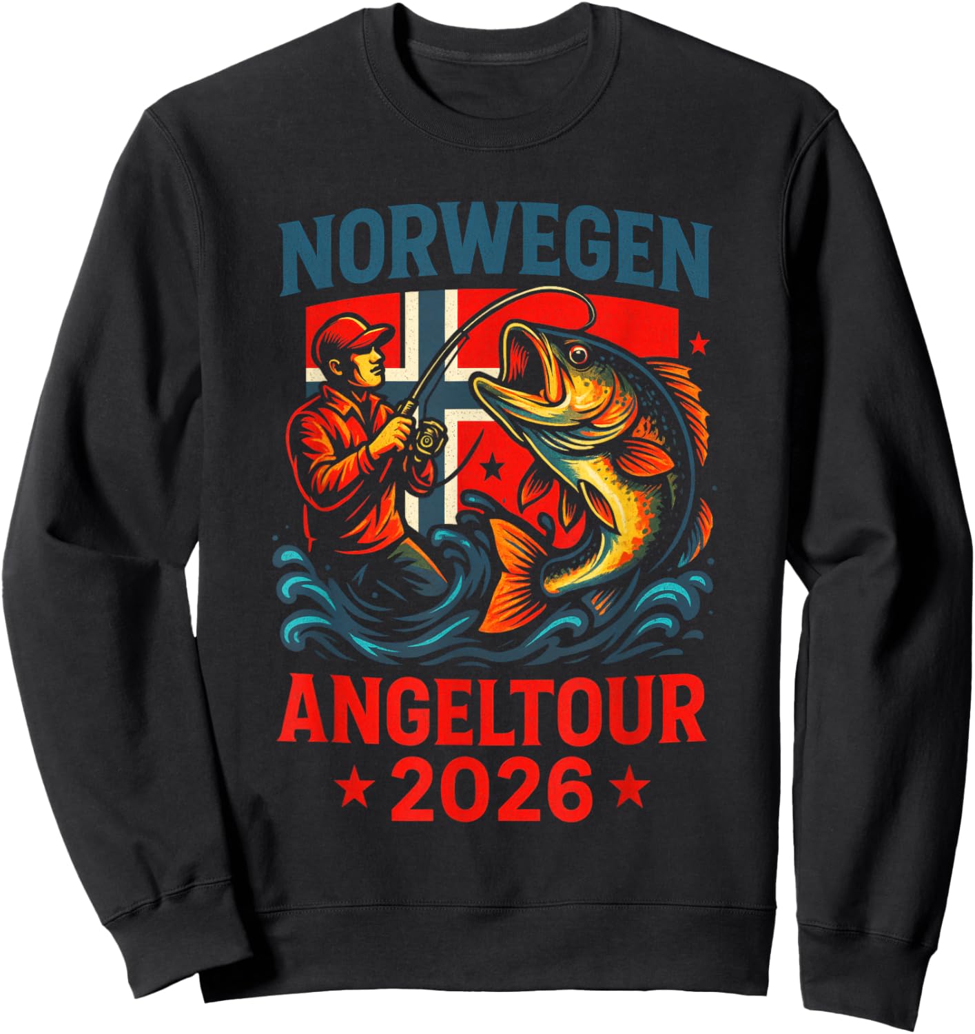 Norwegen Angeltour 2026 - Norwegen Angelurlaub Sweatshirt - Sweatshirt | Black