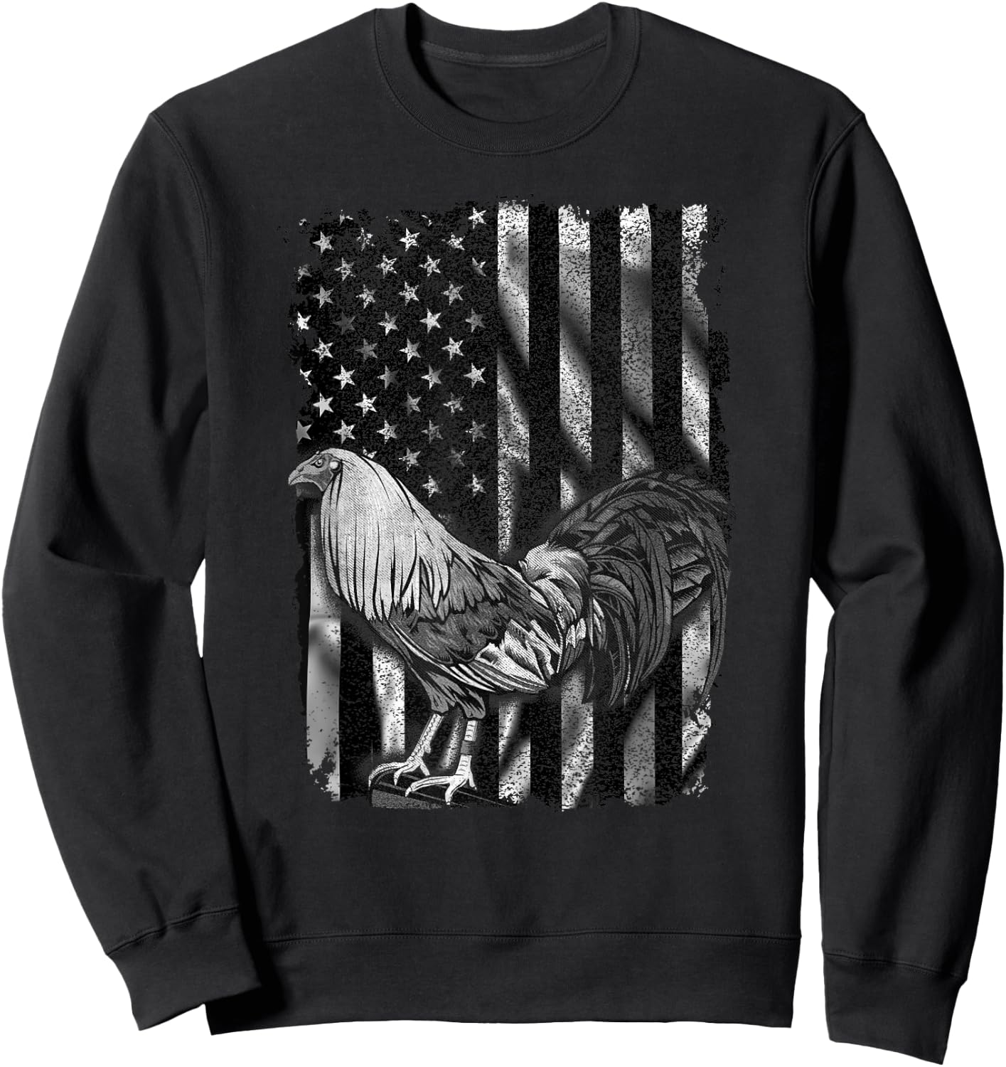 US Flag Cock Fight Enthusiast T Shirt - Cock Fight Shirt Sweatshirt - Sweatshirt | Black