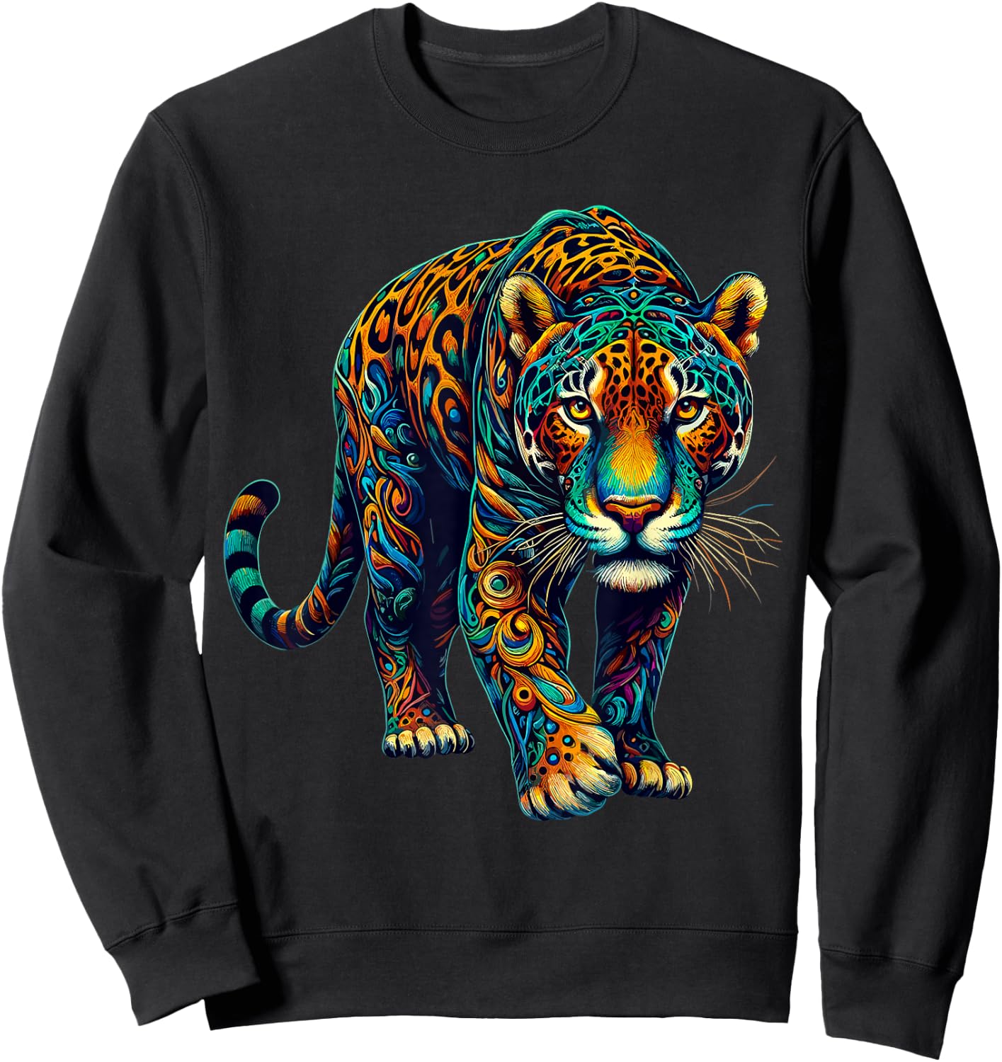 Colorful Jaguars Animal Zoo Sweatshirt - Sweatshirt | Black
