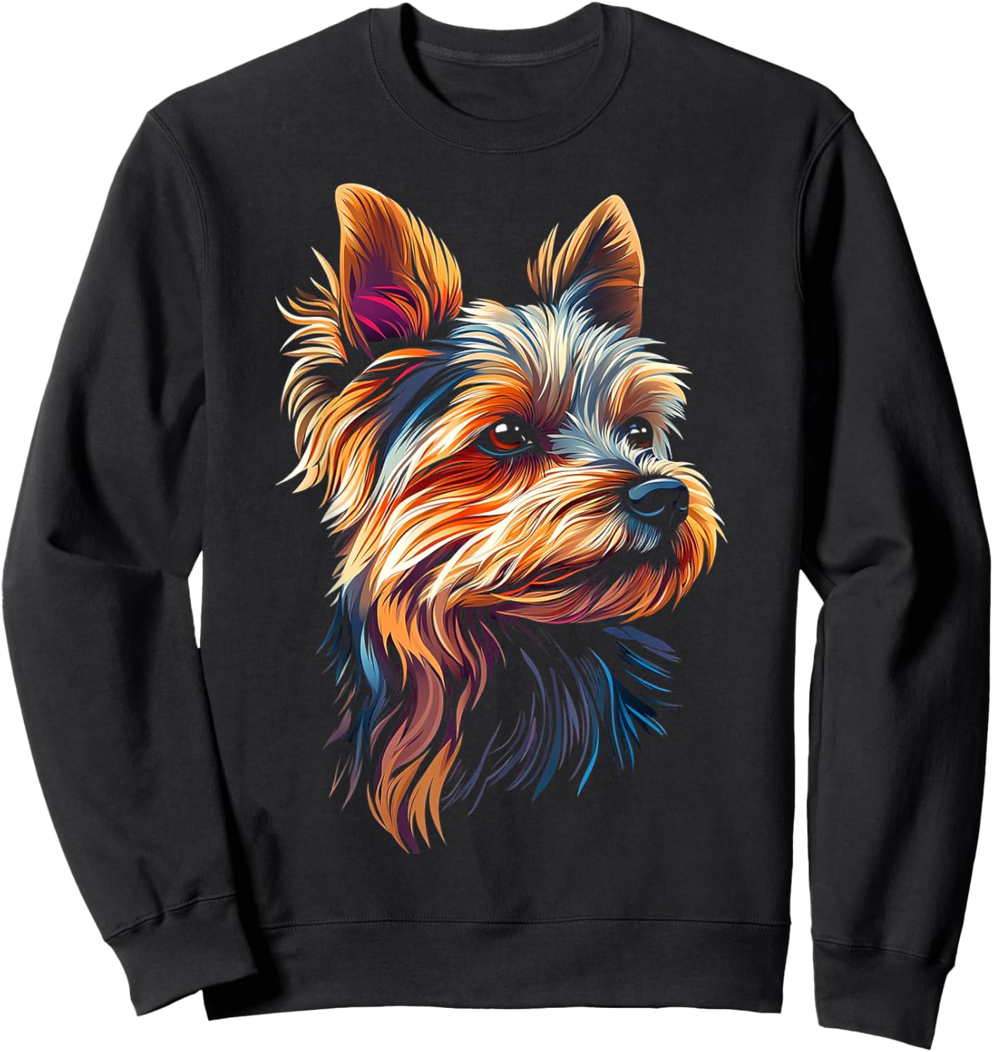 Silky Terrier Dog Motif Pet Illustration Silky Terrier Women Kids Sweatshirt - Sweatshirt | Black