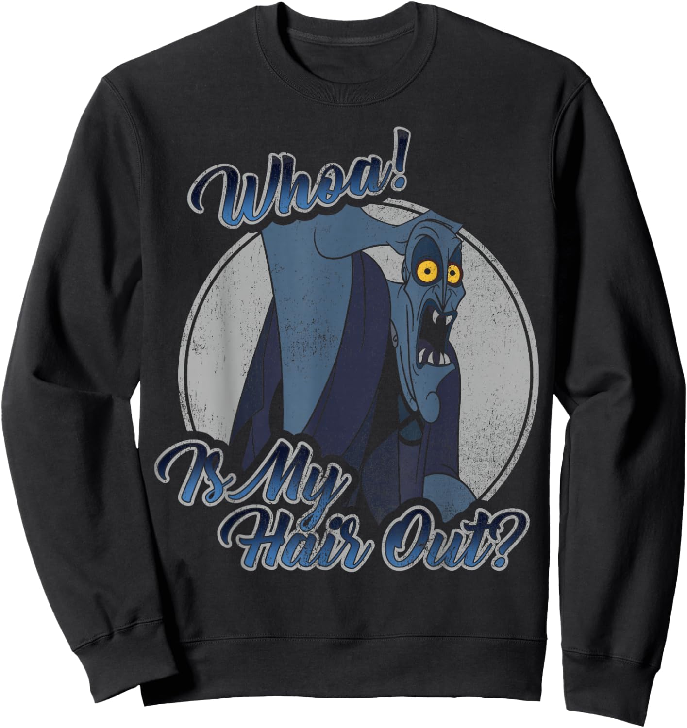 Disney Hercules Hades Whoa is My Hair Out Graphic Sweatshirt - Sweatshirt | Black