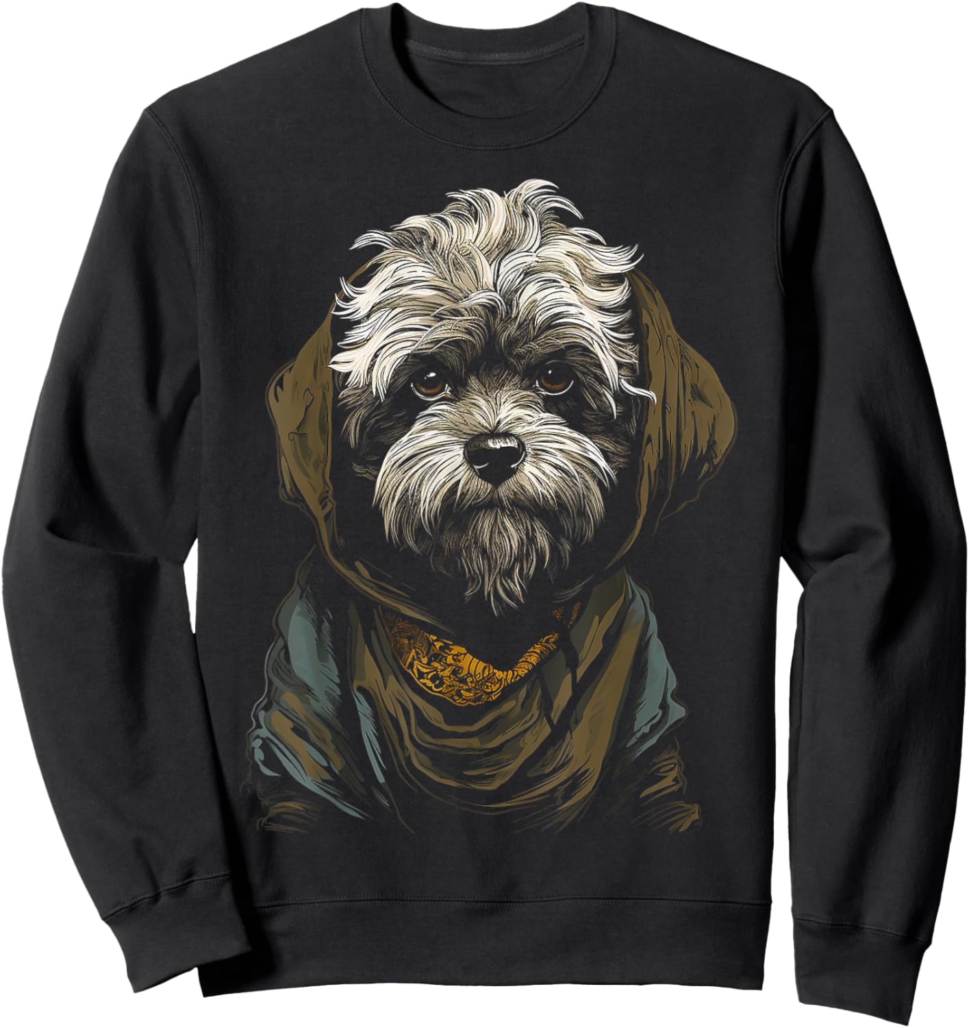 Shih Tzu Motif Pet Artwork Dog Shih Tzu Women Kids Sweatshirt - Sweatshirt | Black