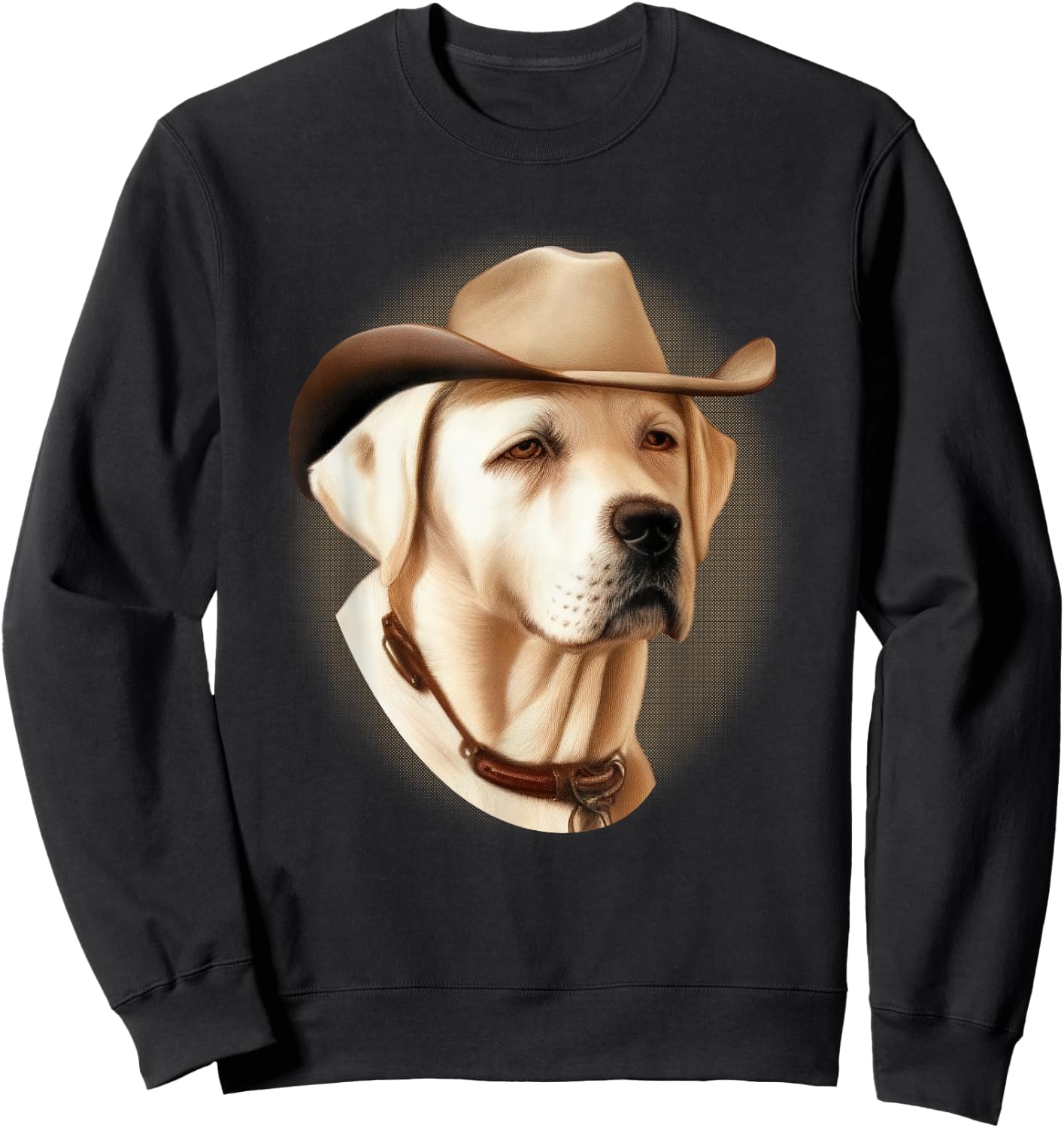 White Labrador Retriever Dog - Funny Sherif Cowboy White Lab Sweatshirt - Sweatshirt | Black