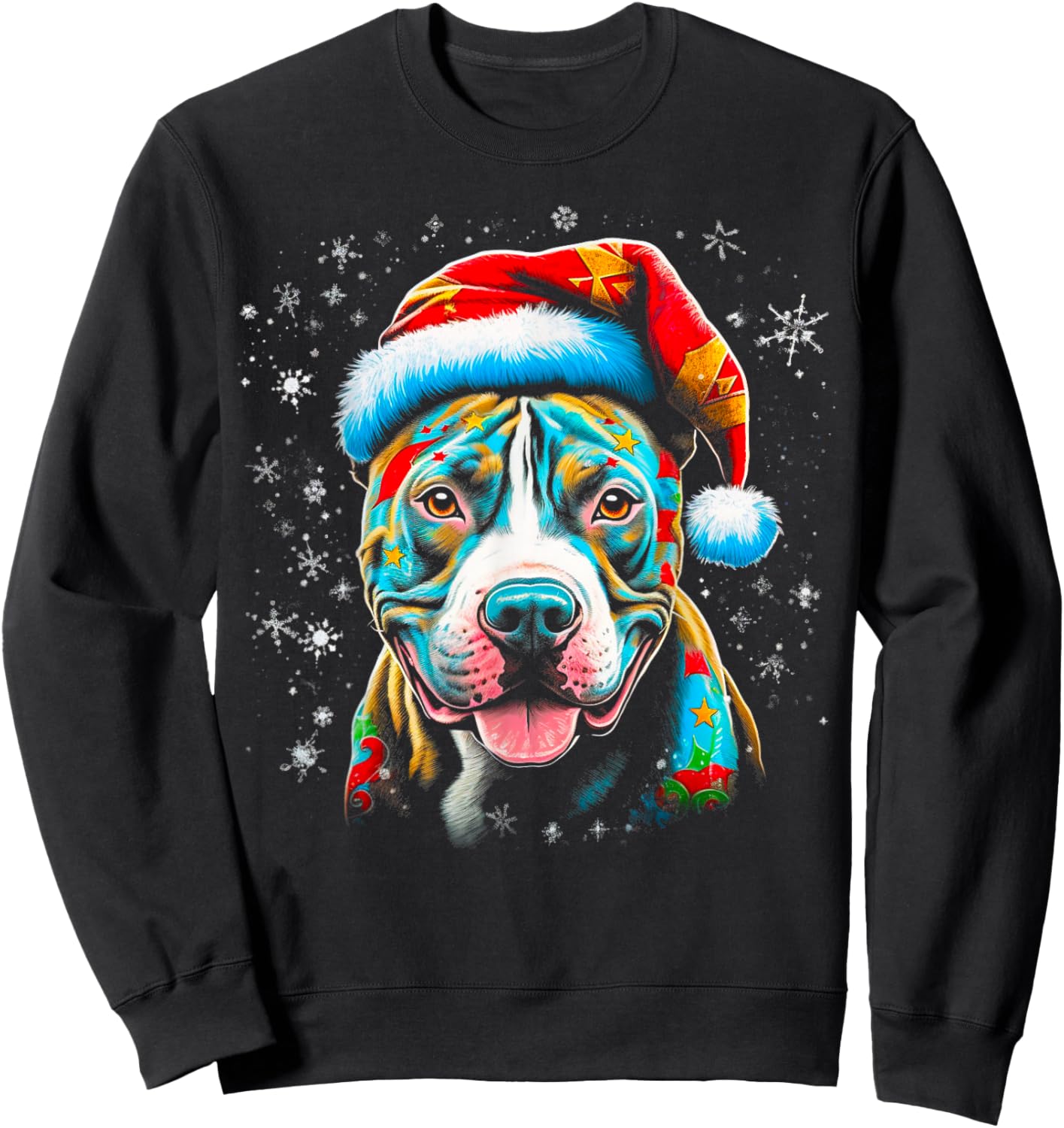 Pitbull Dog Christmas Sweatshirt - Sweatshirt | Black
