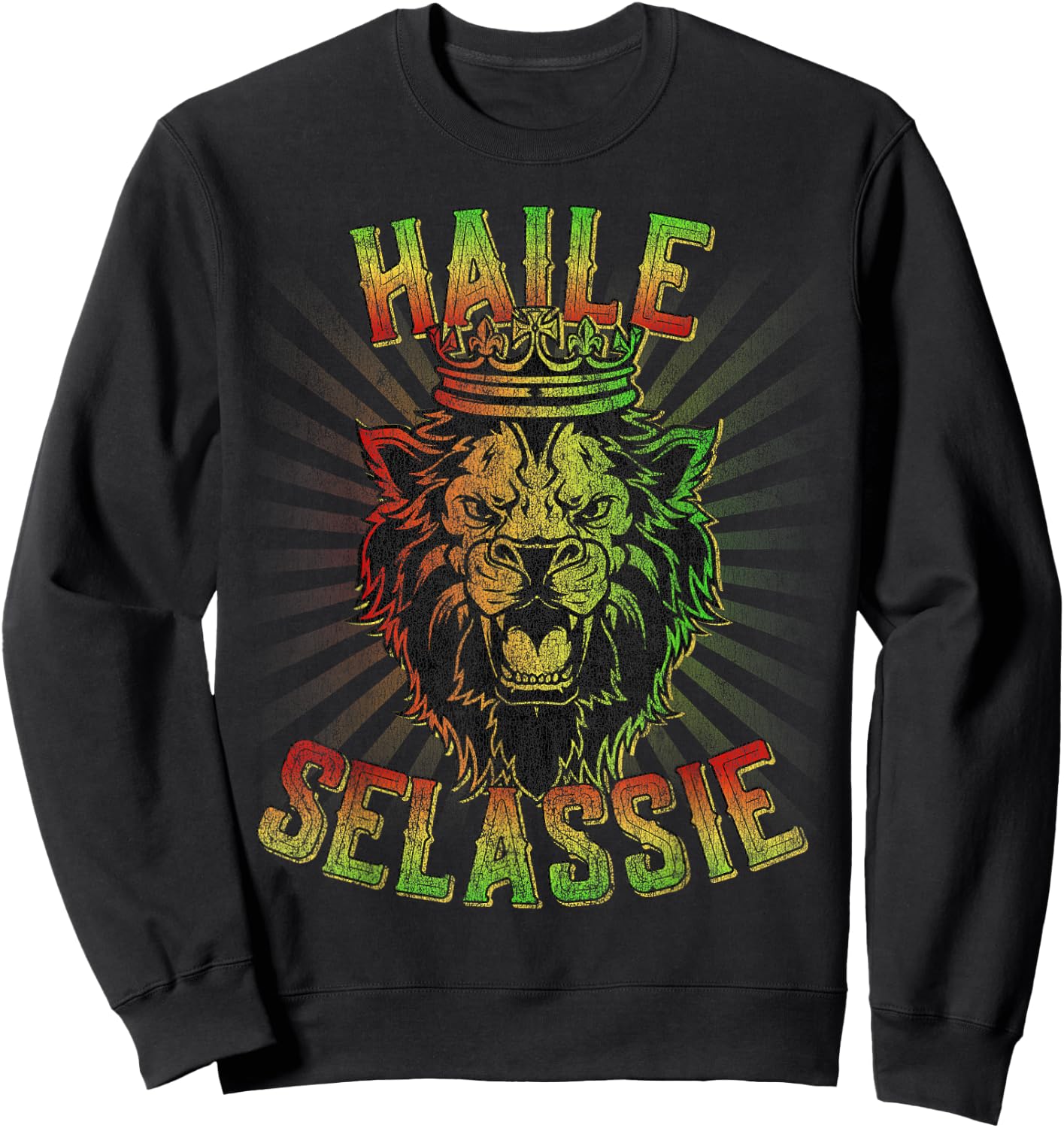 Haile Selassie Jah Lion of Judah Sweatshirt - Sweatshirt | Black
